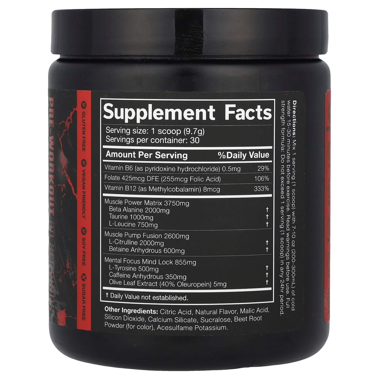 JNX Sports The Shadow Pre Workout Watermelon 10.3 oz Energy Boost - Image 2