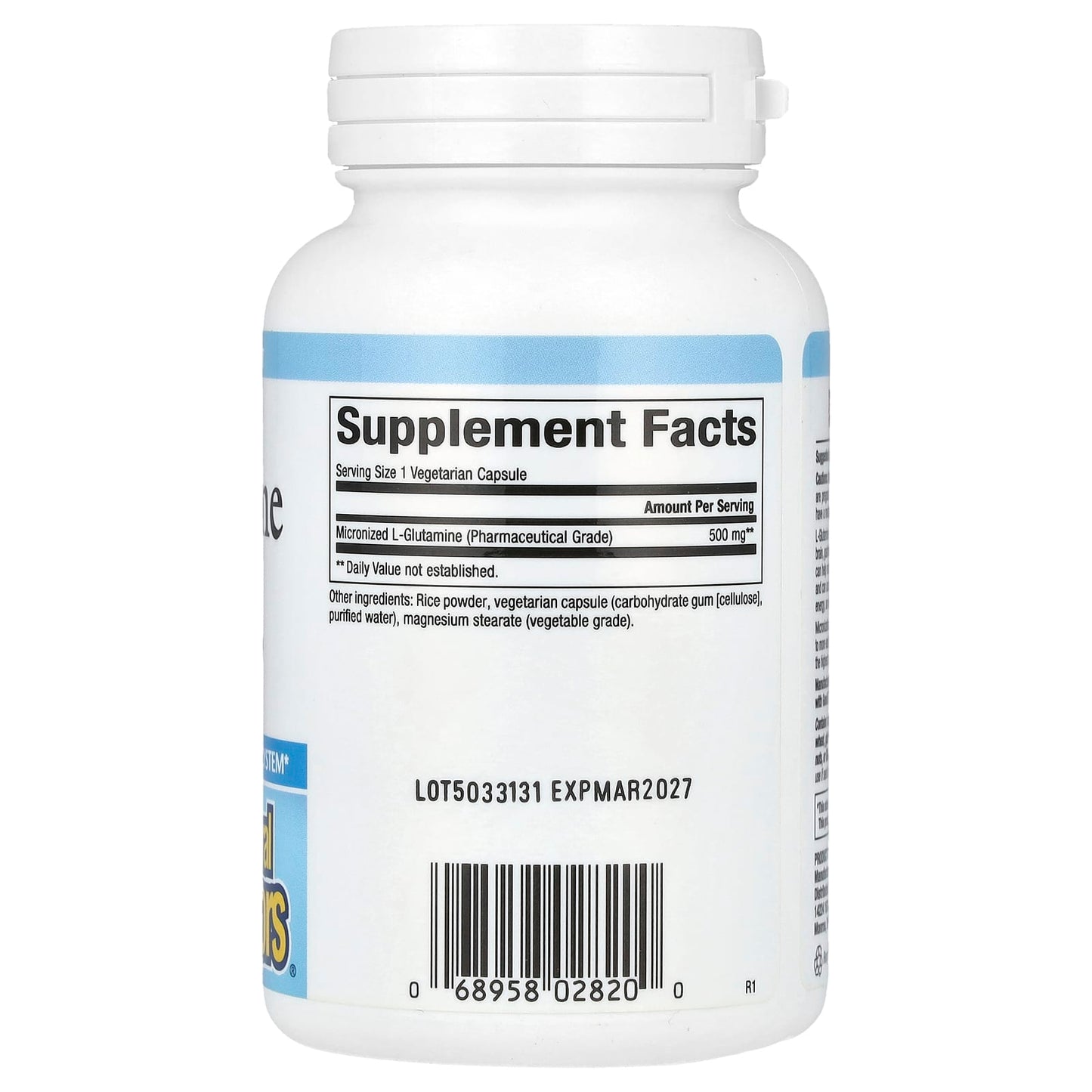 Natural Factors, Micronized L-Glutamine, 500 mg, 90 Vegetarian Capsules - Image 2