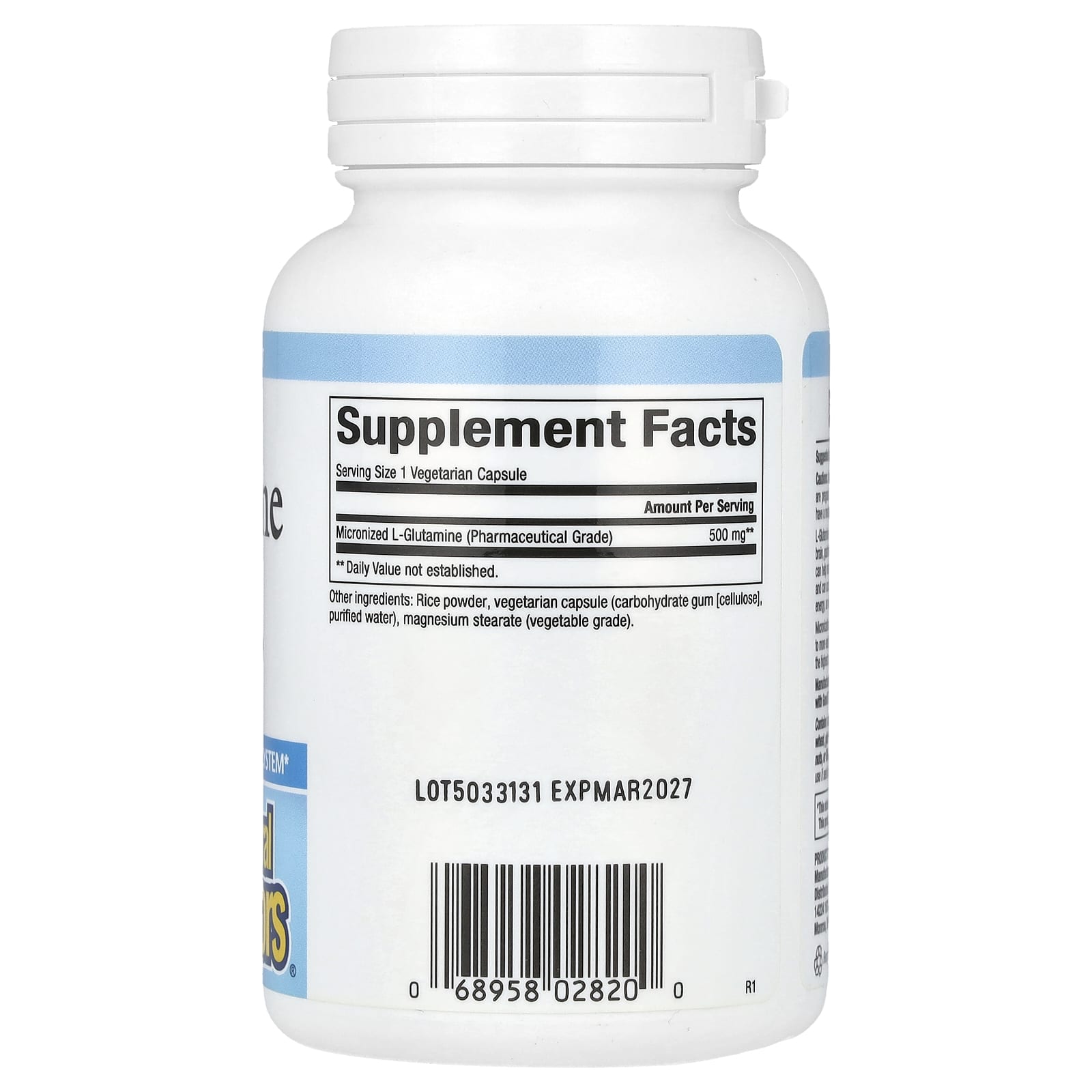 Natural Factors, Micronized L-Glutamine, 500 mg, 90 Vegetarian Capsules - Image 2