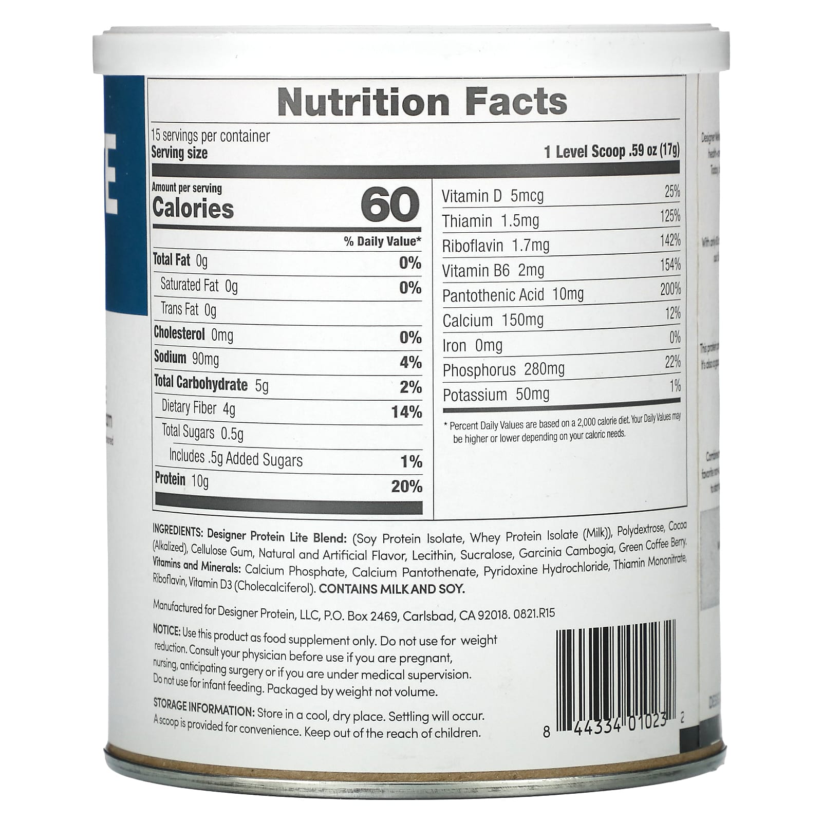 Delicious Chocolate Cookies & Cream Lite Protein Powder by Designer Wellness - Image 2