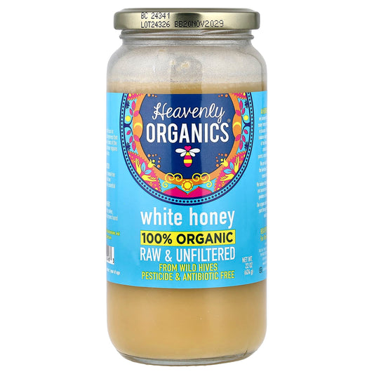 Heavenly Organics 100% Organic White Honey, 22 oz, Raw & Unfiltered - Image 1