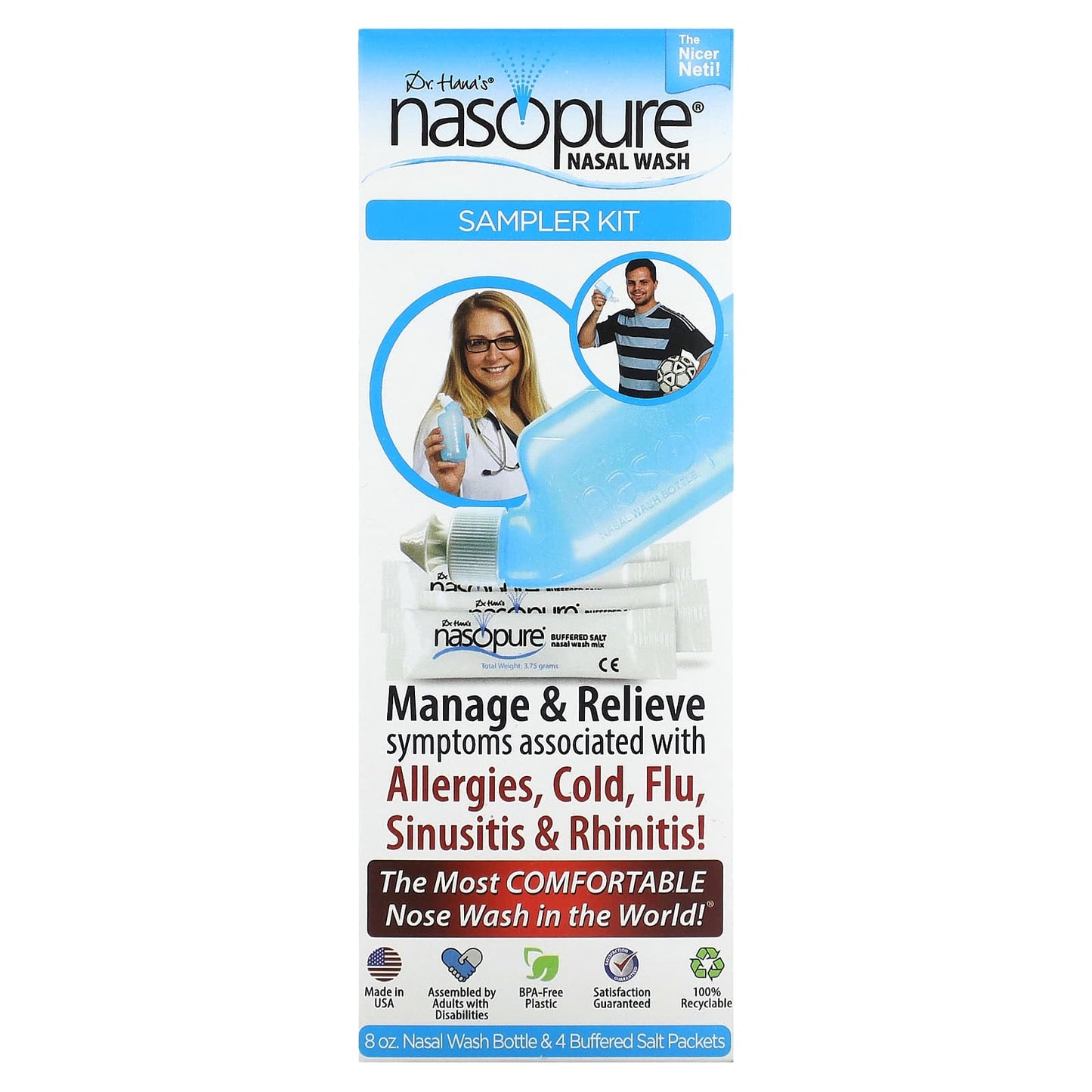 Nasopure, Dr. Hana's Nasal Wash, Sampler Kit, 6 Piece Kit - Image 1
