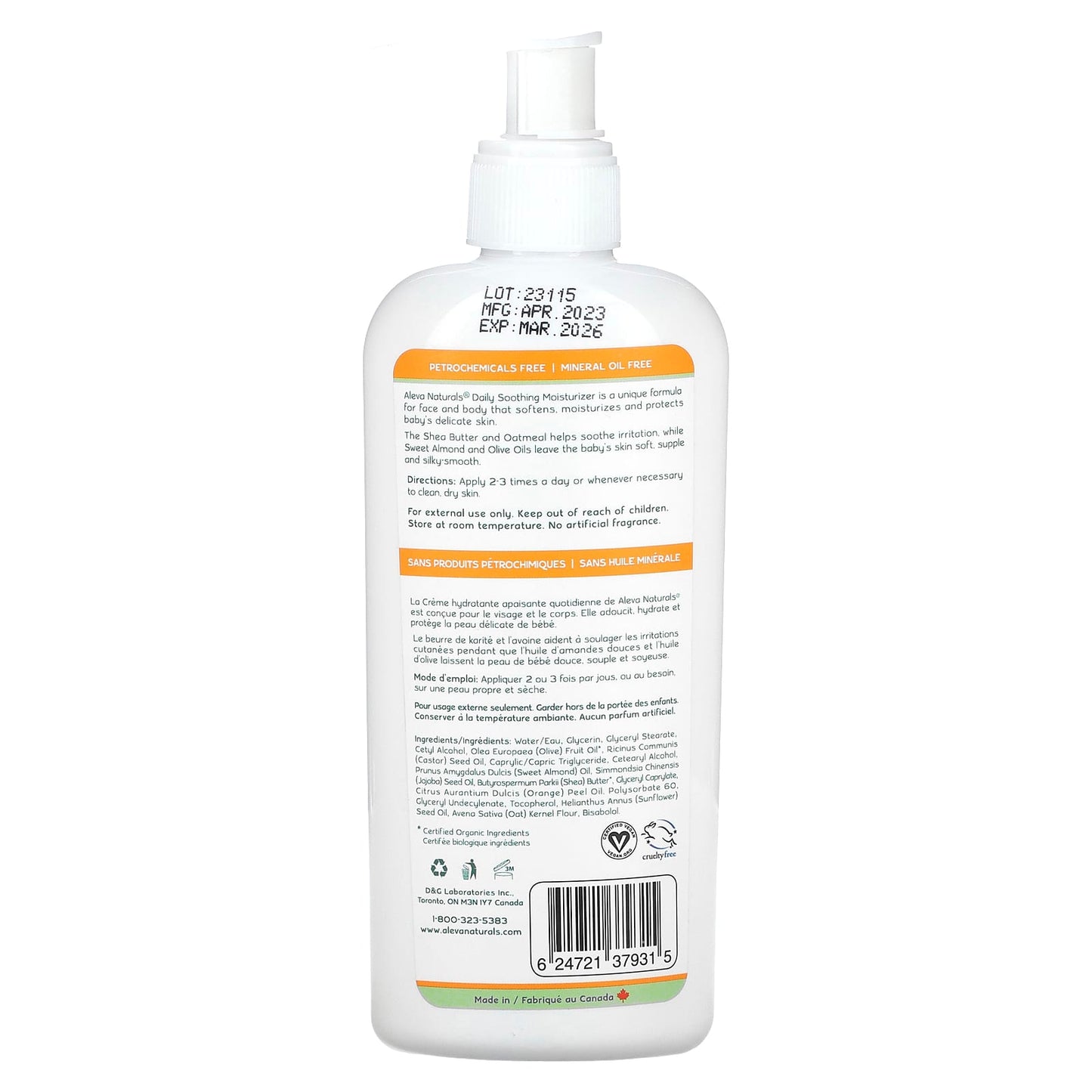 Aleva Naturals Daily Soothing Moisturizer for Sensitive Skin, 8.0 fl oz - Image 2