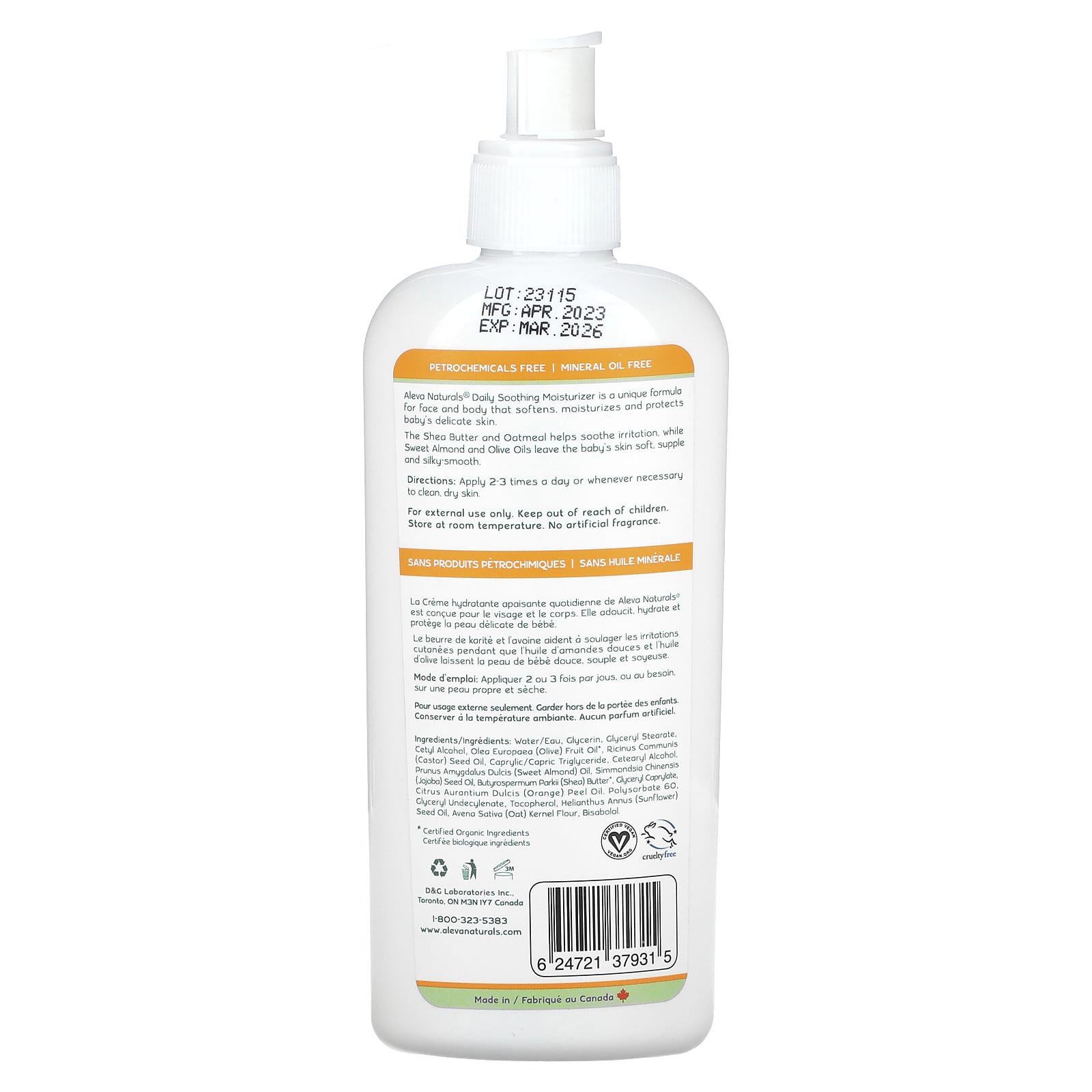 Aleva Naturals Daily Soothing Moisturizer for Sensitive Skin, 8.0 fl oz - Image 2