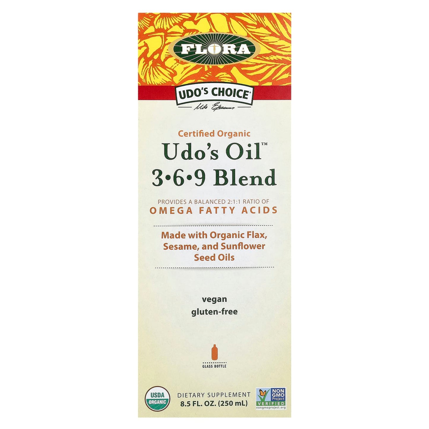 Organic Udo's Oil 3·6·9 Blend - USDA Certified, Vegan, Gluten-Free - Image 1