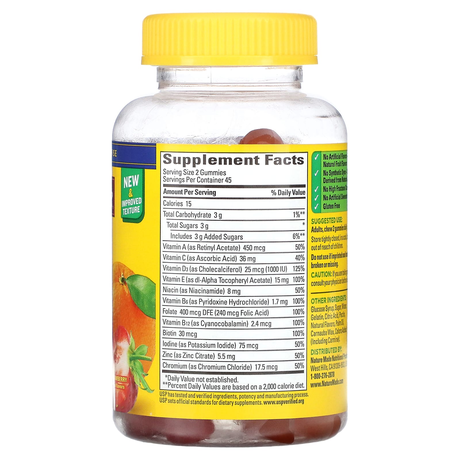Nature Made, Multi Gummies, Orange & Strawberry, 90 Gummies - Image 2