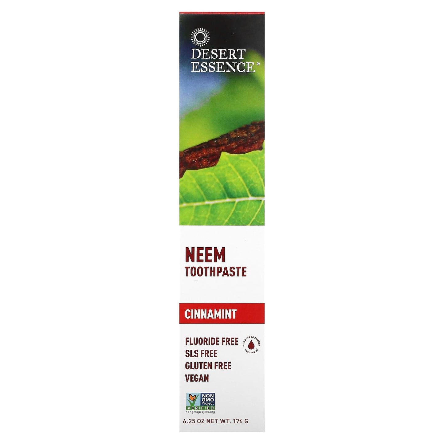 Neem Toothpaste by Desert Essence - Cinnamint, Fluoride Free, Vegan - Image 2