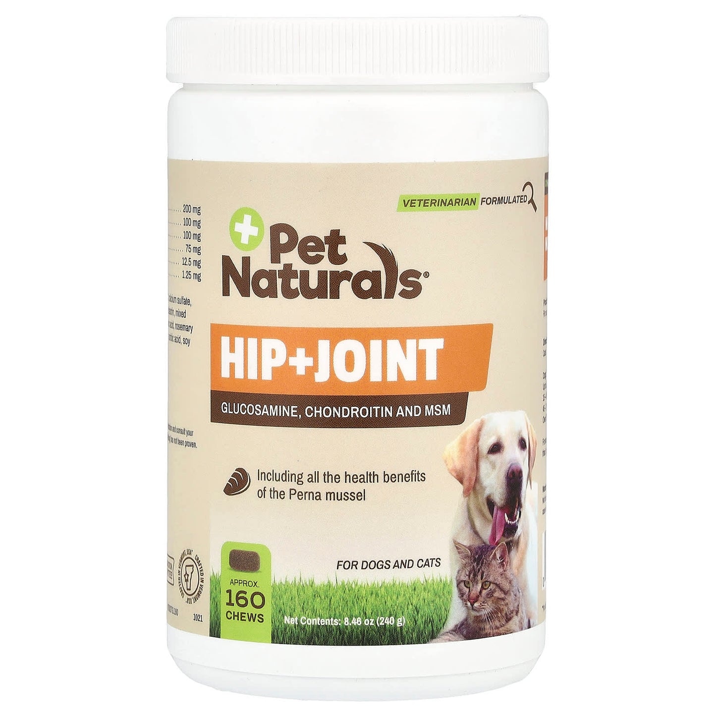 Pet Naturals, Hip + Joint, For Dogs and Cats, 160 Chews, 8.46 oz (240 g) - Image 1