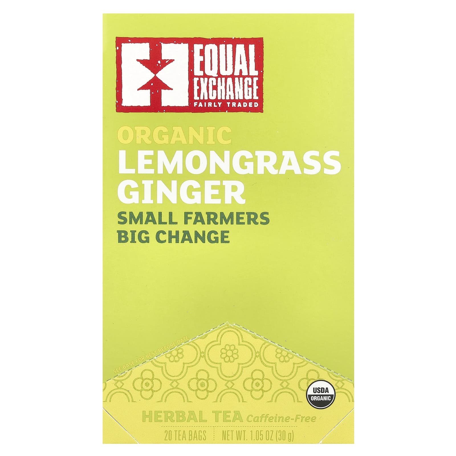 Organic Lemongrass Ginger Tea by Equal Exchange - USDA Organic - Image 1