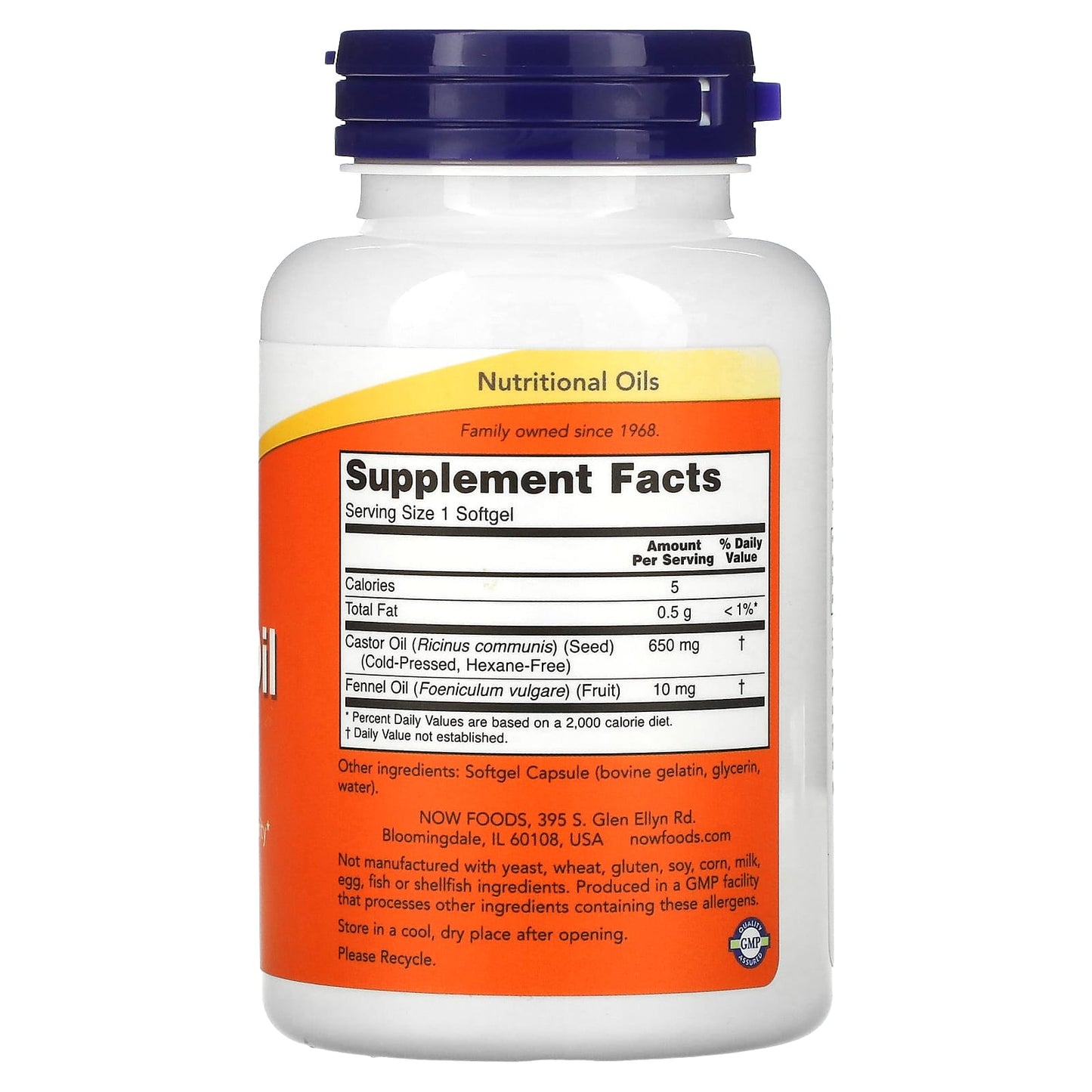 NOW Foods, Castor Oil, 650 mg, 120 Softgels - Image 2