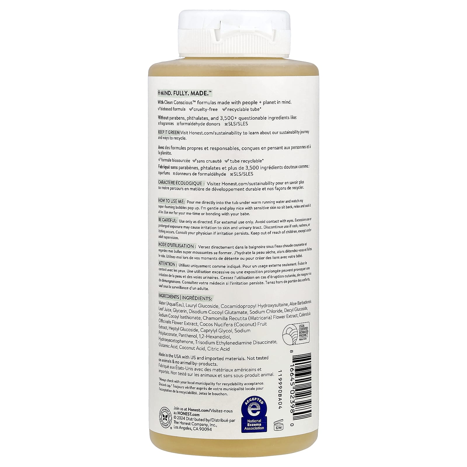 The Honest Company, Sensitive, Bubble Bath, Fragrance Free, 12 fl oz (355 ml) - Image 2
