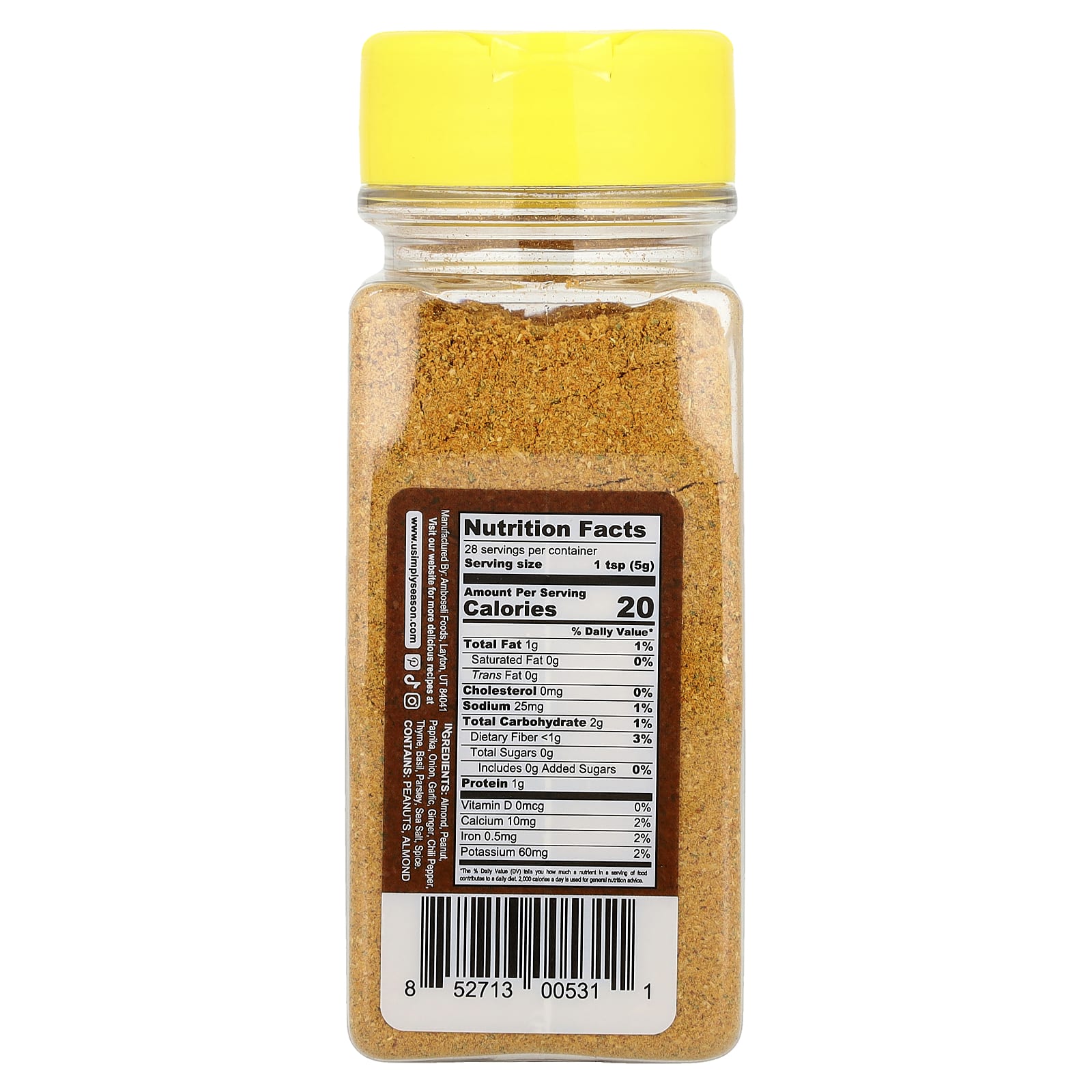 USimplySeason, Artisan Spice Blend, Suya Spice Seasoning, 4.8 oz (136 g) - Image 2