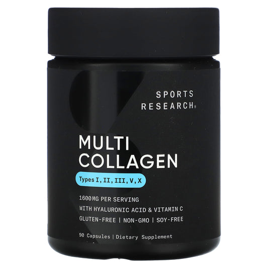 Sports Research, Multi Collagen , 1,600 mg, 90 Capsules - Image 1