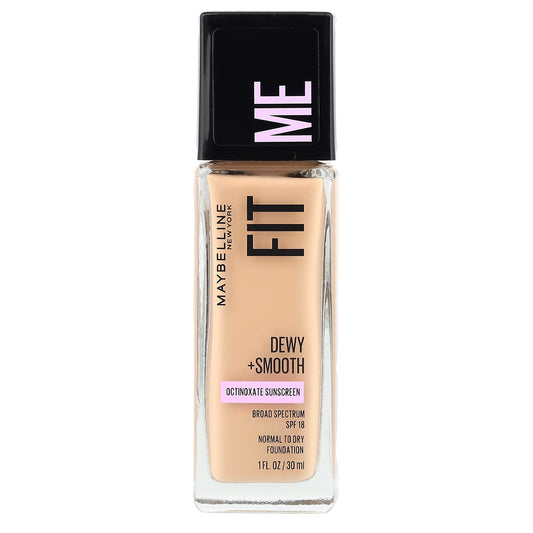 Maybelline, Fit Me, Dewy + Smooth Foundation, SPF 18, 120 Classic Ivory, 1 fl oz (30 ml) - Image 1