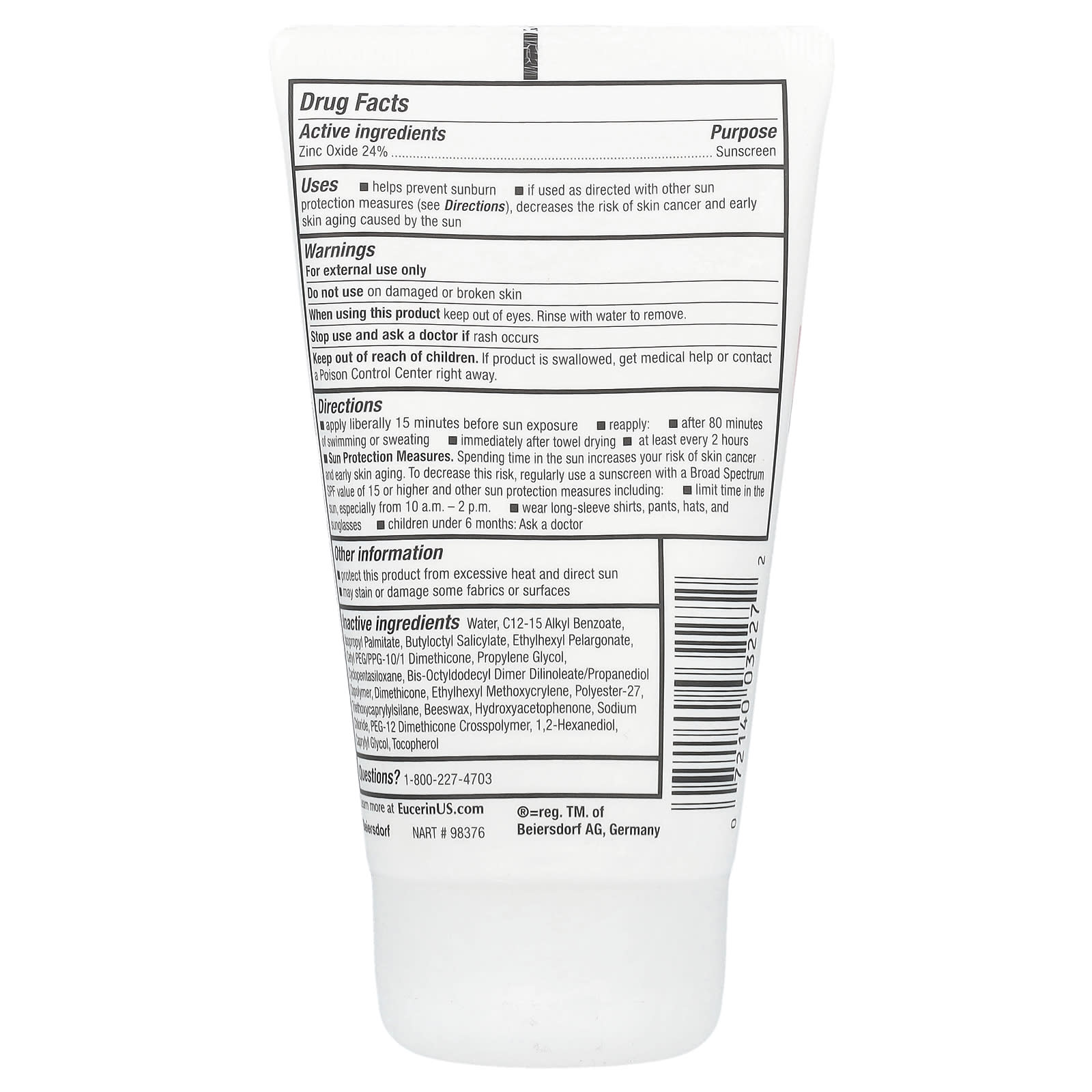 Eucerin Fragrance-Free Baby Sunscreen Lotion, SPF 50, 4 oz - Image 2