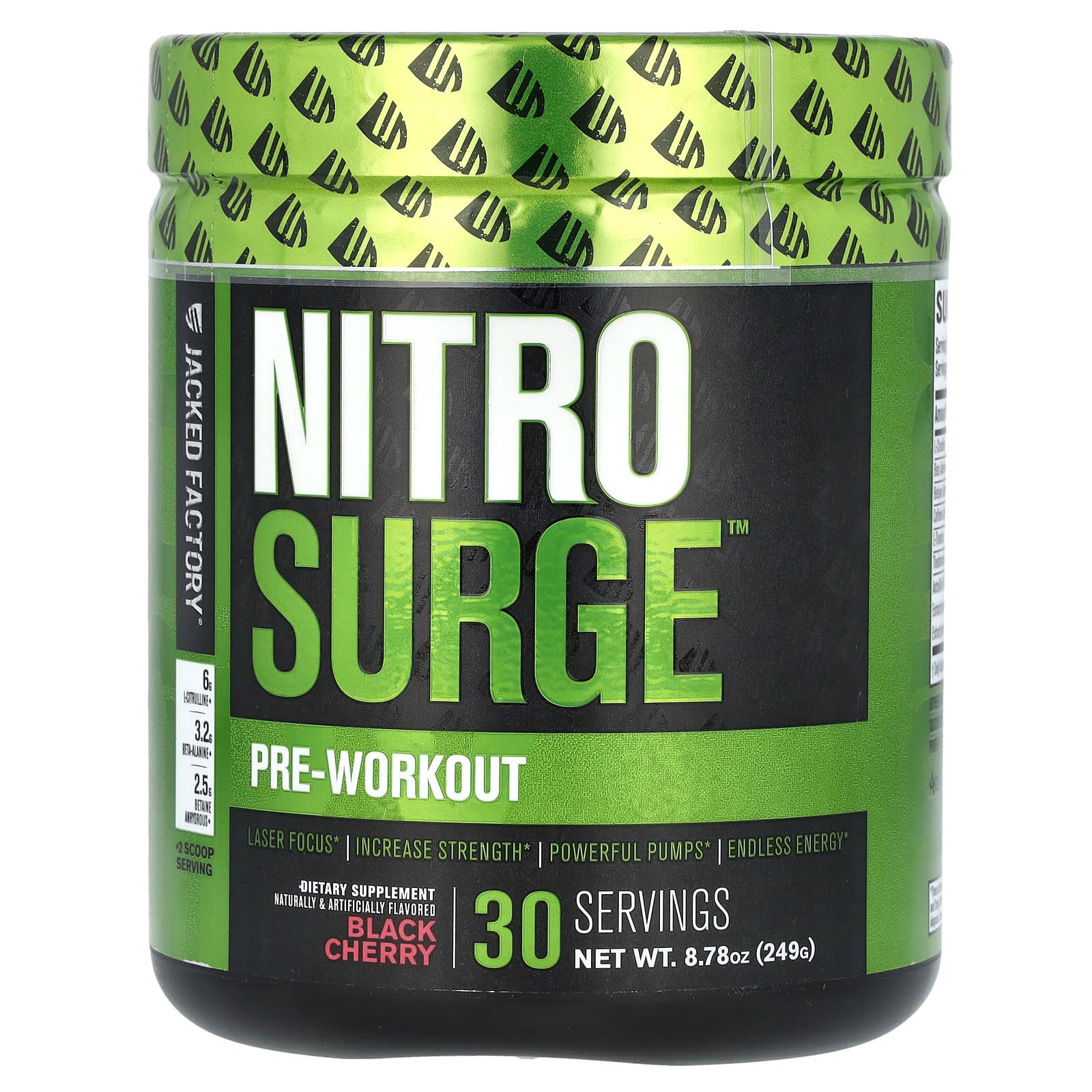 Jacked Factory Nitro Surge Black Cherry Pre-Workout Supplement - Image 1