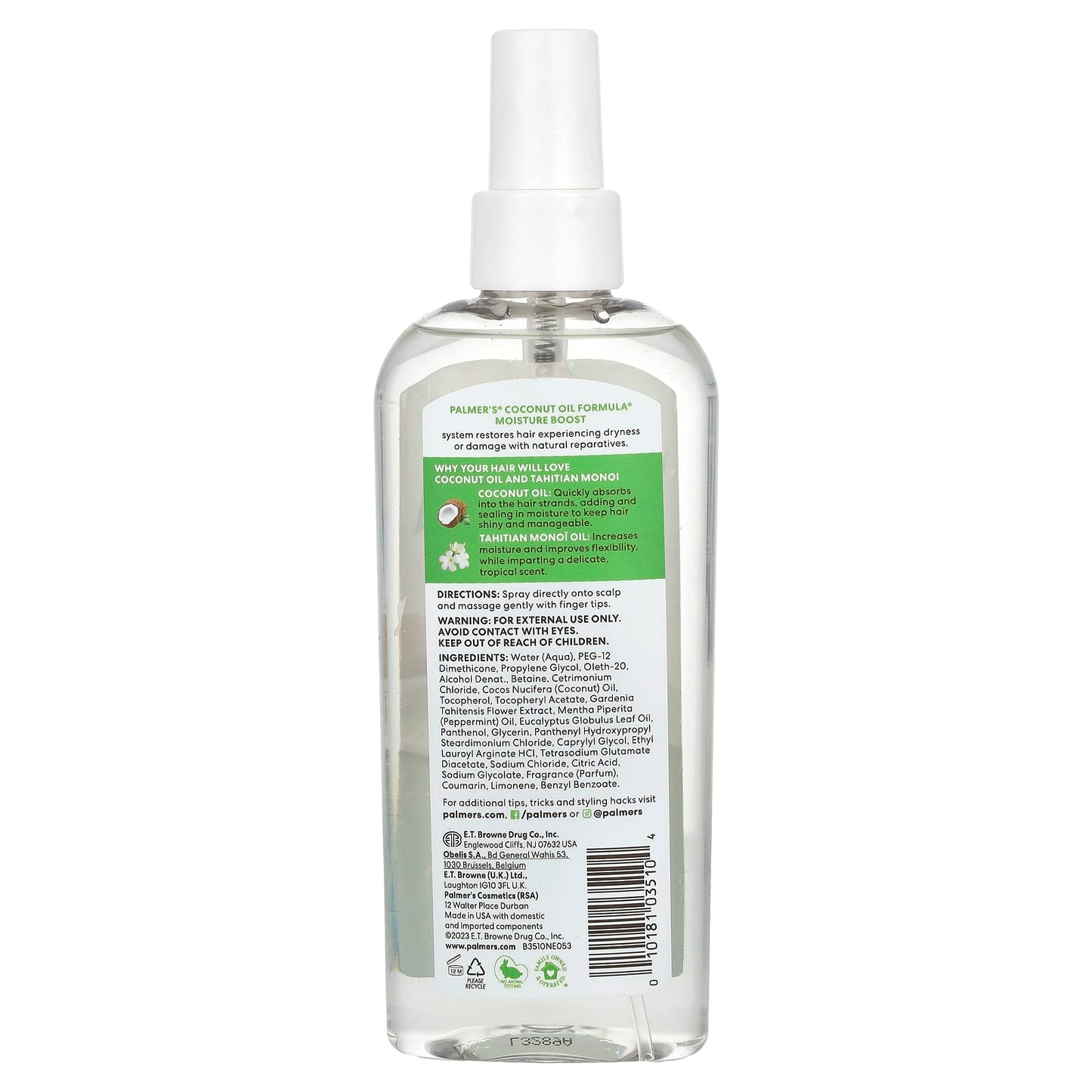 Palmer's, Coconut Oil Formula® with Vitamin E, Strong Roots Spray, Moisture Boost, 5.1 fl oz (150 ml) - Image 2