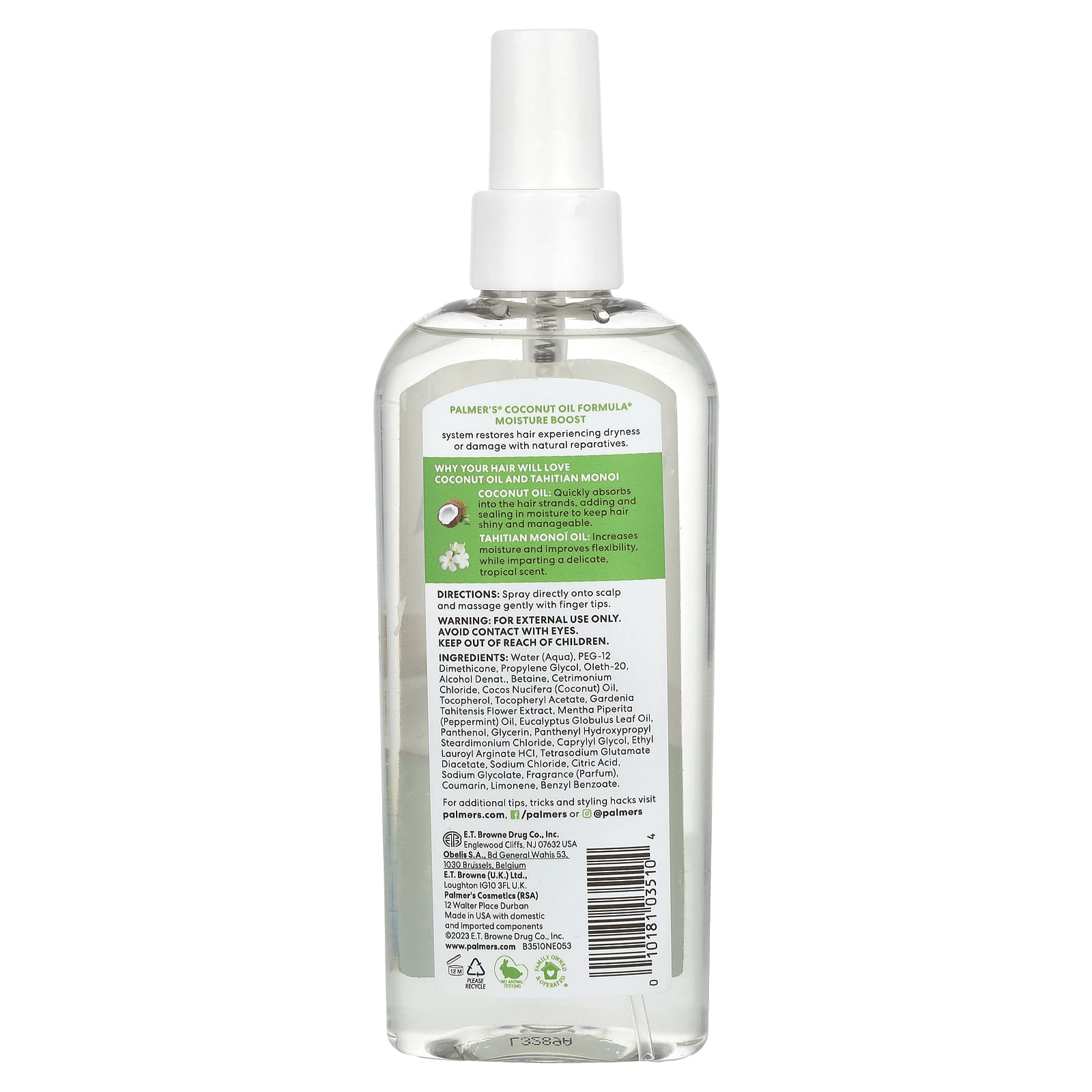 Palmer's, Coconut Oil Formula® with Vitamin E, Strong Roots Spray, Moisture Boost, 5.1 fl oz (150 ml) - Image 2