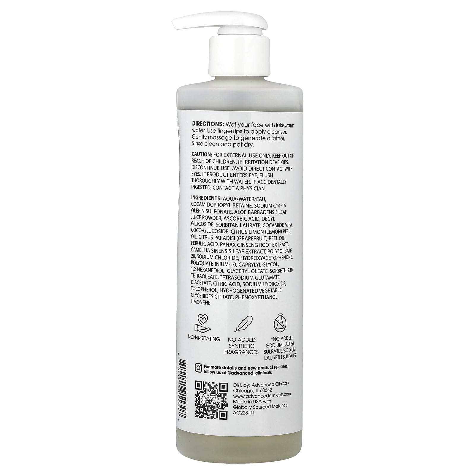 Vitamin C + Ferulic Acid Face Cleanser for Normal Skin by Advanced Clinicals - Image 2