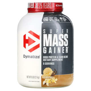 Dymatize Super Mass Gainer, Gourmet Vanilla, 6 lbs