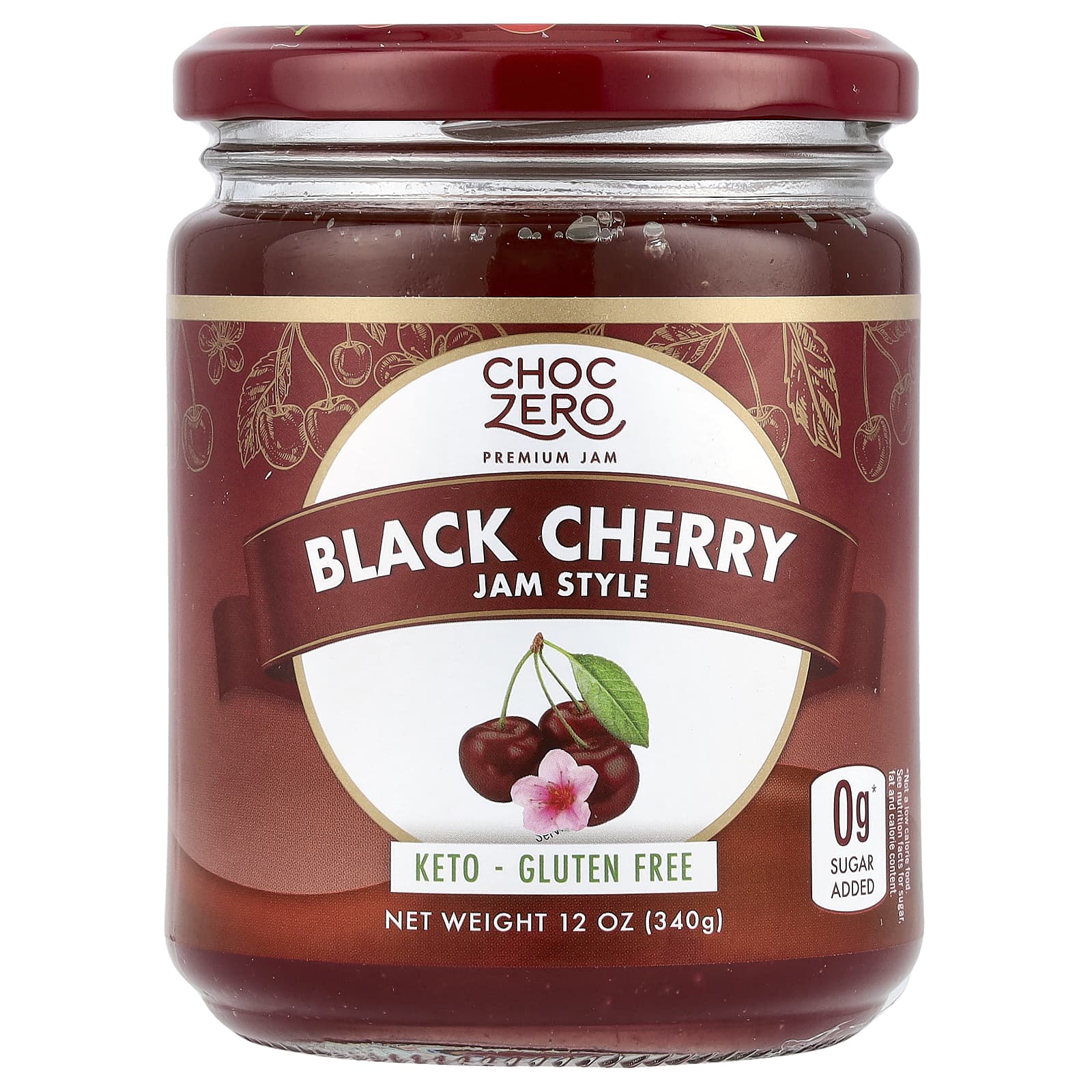 ChocZero Keto Black Cherry Fruit Spread, 12 oz, Gluten Free, Sugar Free - Image 2