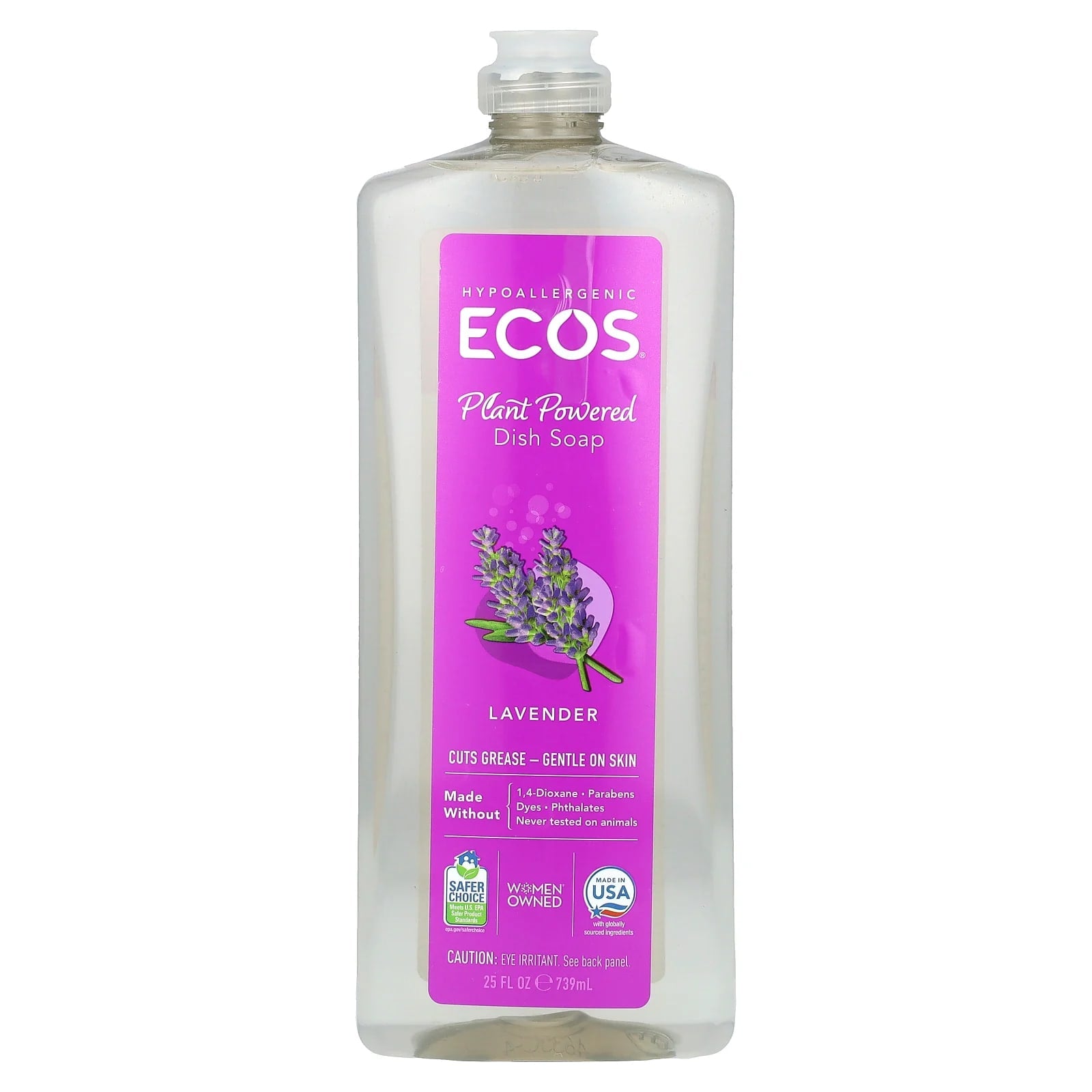 Eco-Friendly Lavender Dish Soap, Plant-Powered, 25 fl oz - Image 1