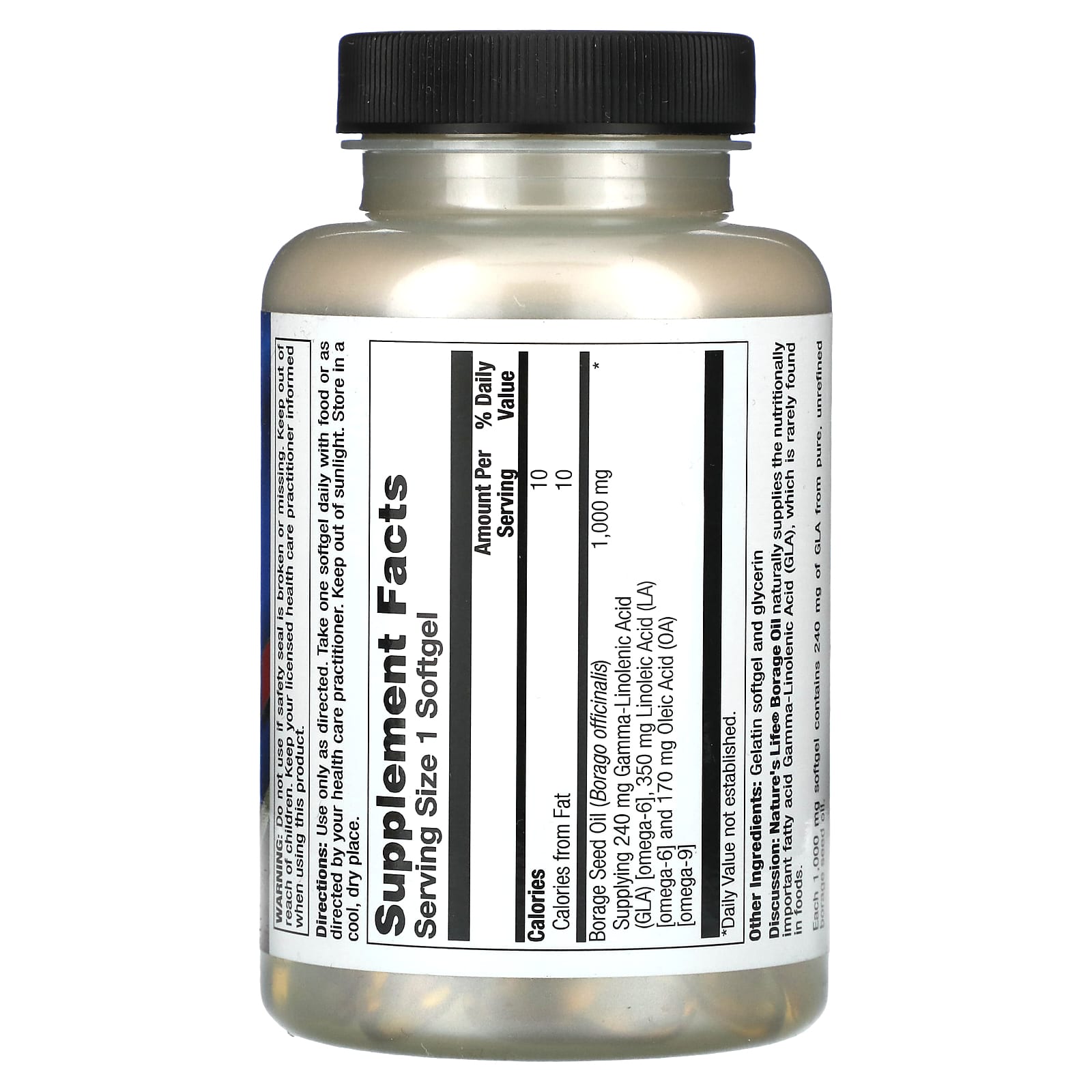 Nature's Life, Borage Oil, 1,000 mg , 60 Softgels - Image 2