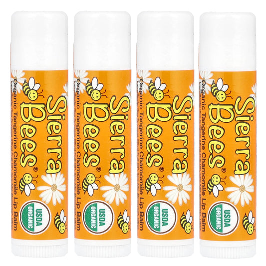 Organic Tangerine Chamomile Lip Balm 4-Pack by Sierra Bees - Image 1