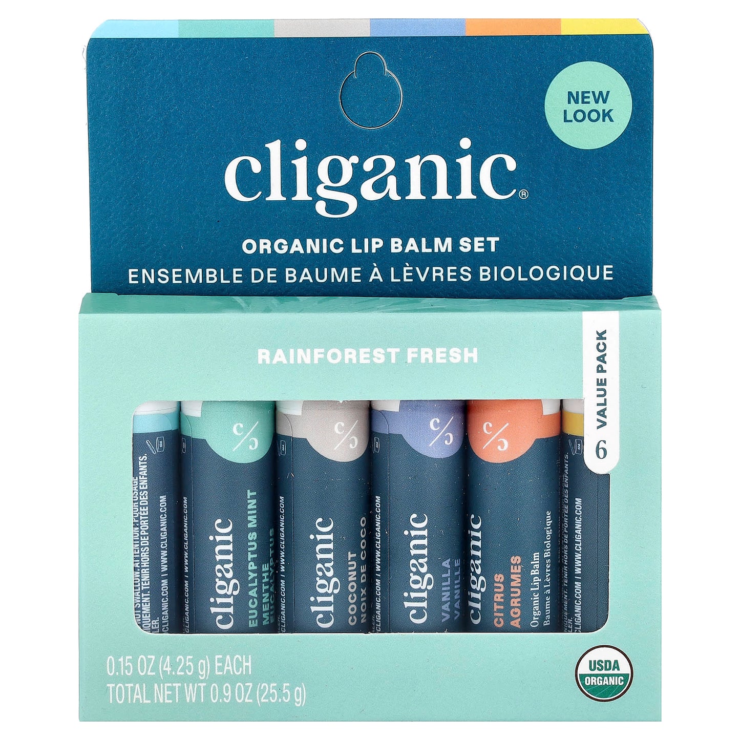 Organic Lip Balm Set, 6 Pack, USDA Certified, Paraben-Free, Cliganic - Image 2