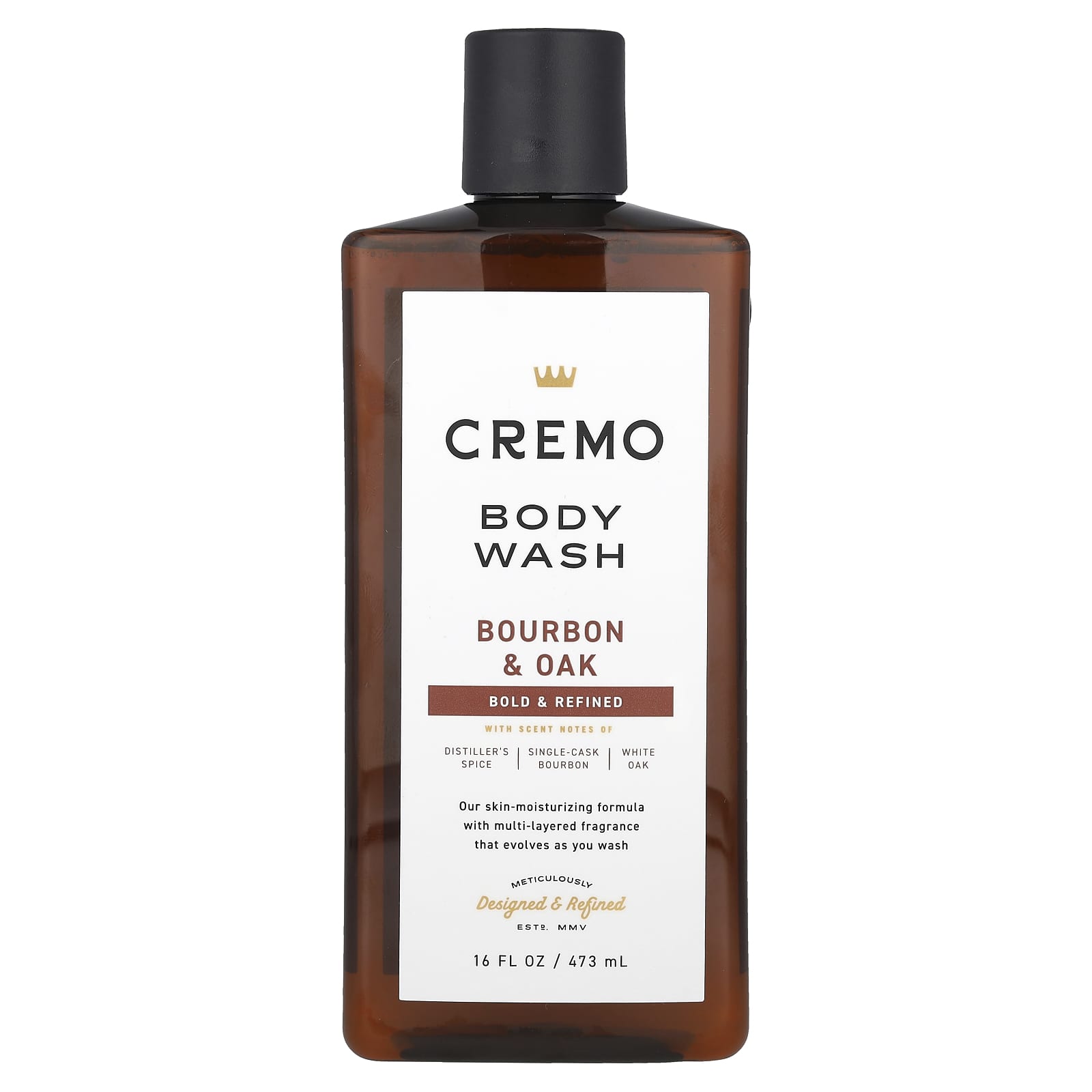Cremo Bourbon & Oak Body Wash, 16 fl oz - Moisturizing & Fragrant - Image 1