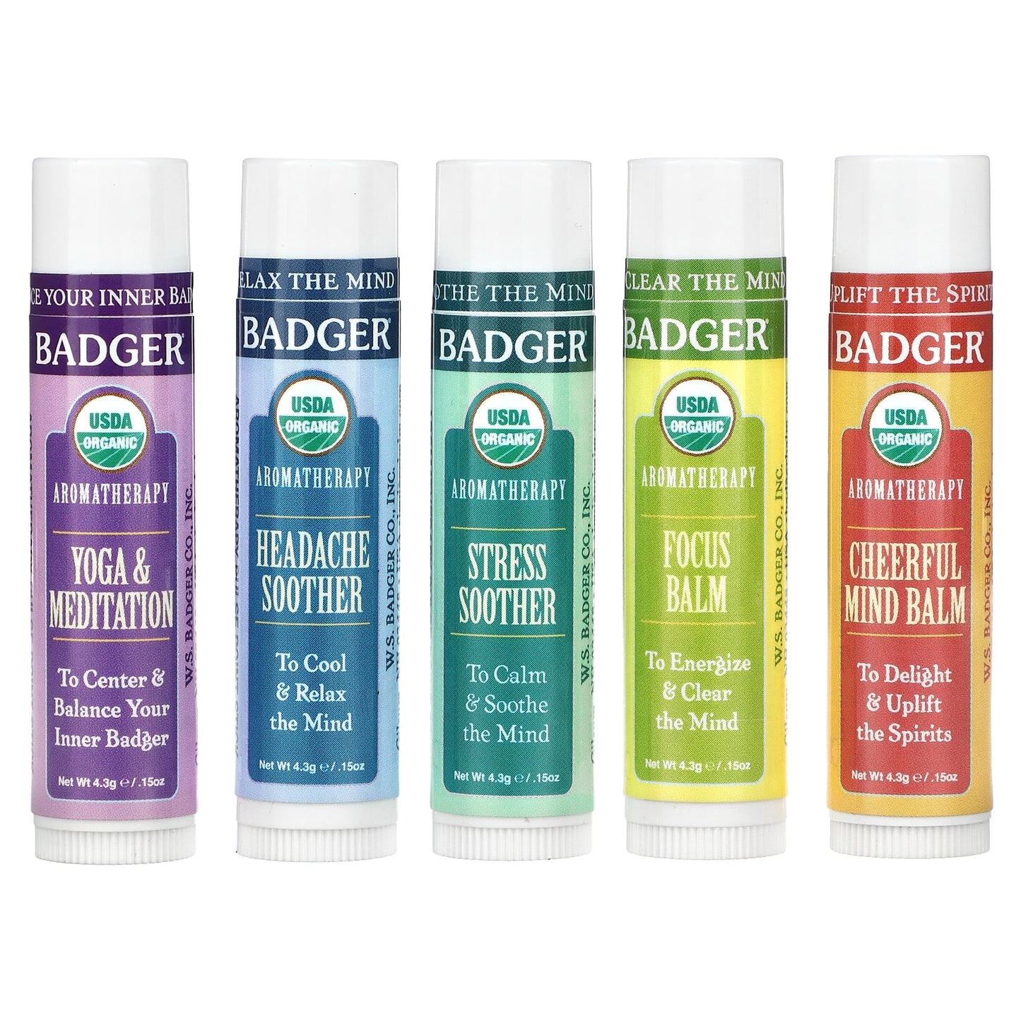 Badger USDA Organic Aromatherapy Travel Kit, 5-Piece - Image 1