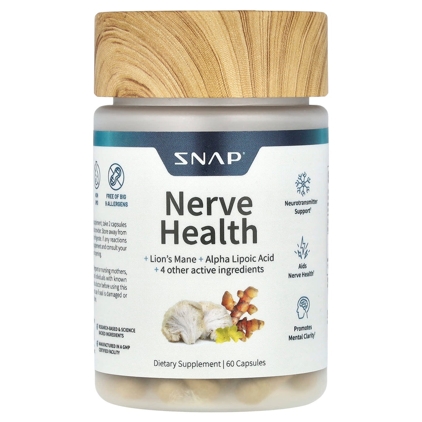 Snap Supplements, Nerve Health, 60 Capsules - Image 1