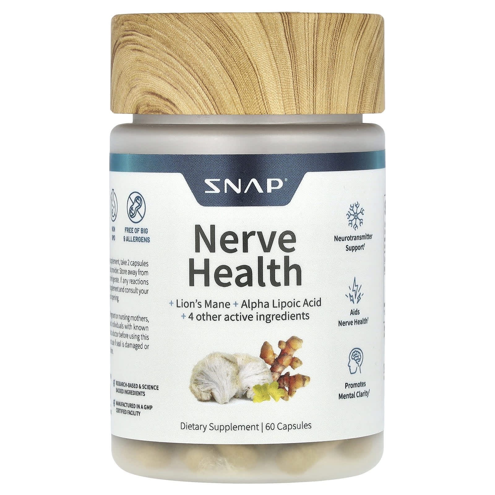 Snap Supplements, Nerve Health, 60 Capsules - Image 1