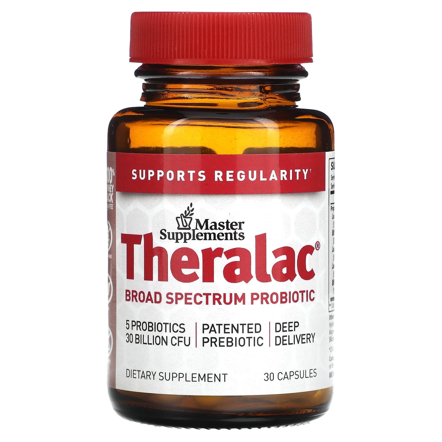 Master Supplements, Theralac, Broad Spectrum Probiotic, 30 Billion CFU, 30 Capsules - Image 1