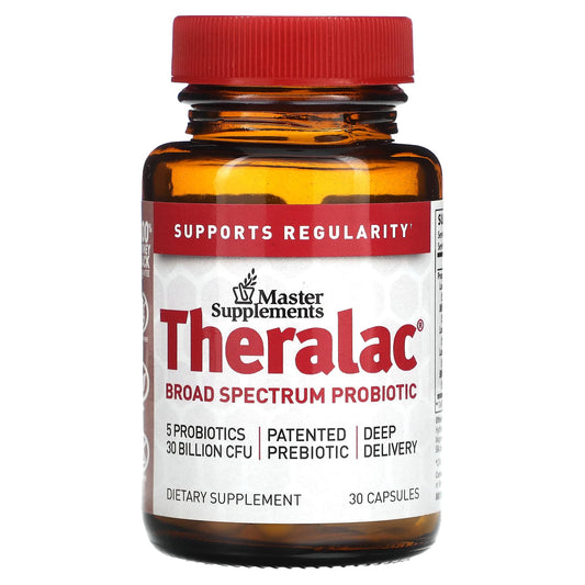 Master Supplements, Theralac, Broad Spectrum Probiotic, 30 Billion CFU, 30 Capsules - Image 1