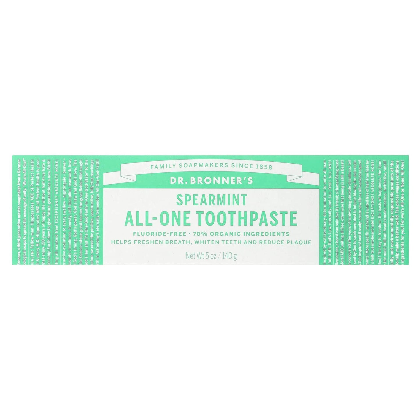 Dr. Bronner's Natural Spearmint Toothpaste, 5 oz - 100% Vegan, Organic - Image 2