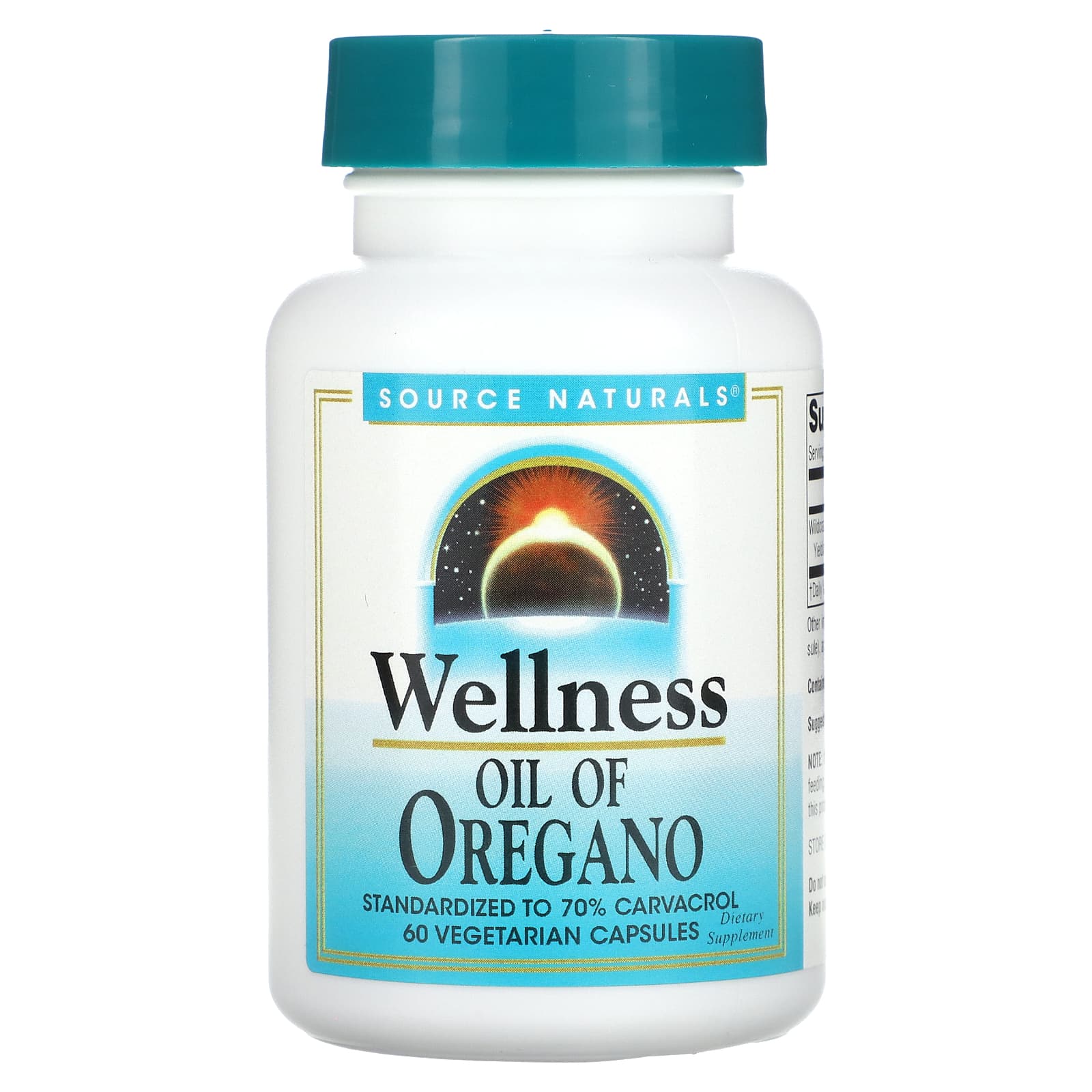 Source Naturals, Wellness, Oil of Oregano, 45 mg, 60 Vegetarian Capsules - Image 1