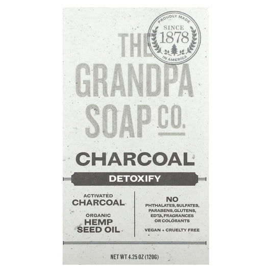 The Grandpa Soap Co., Face & Body Bar Soap,  Charcoal, 4.25 oz (120 g) - Image 1