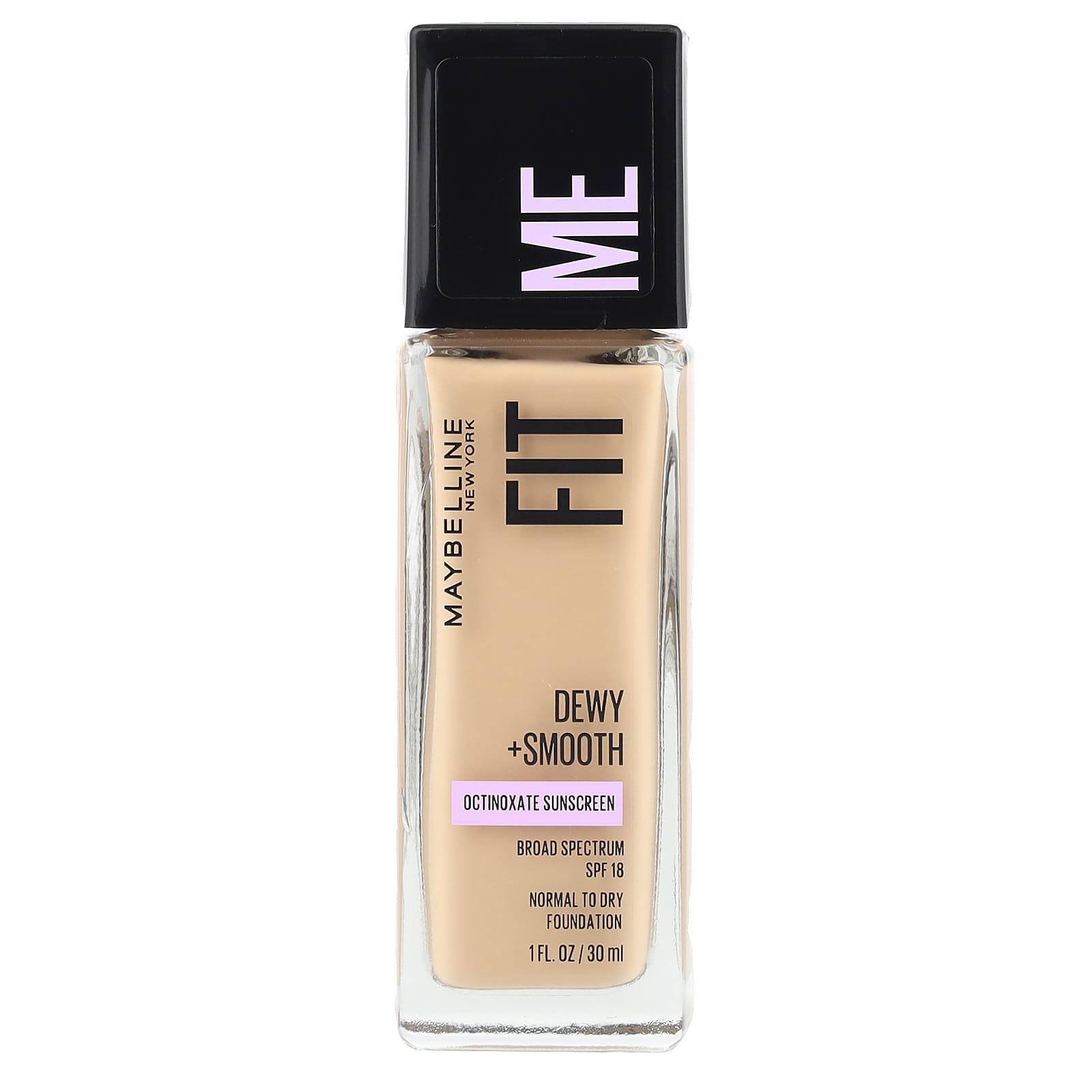 Maybelline, Fit Me, Dewy + Smooth Foundation, SPF 18, 120 Classic Ivory, 1 fl oz (30 ml) - Image 1