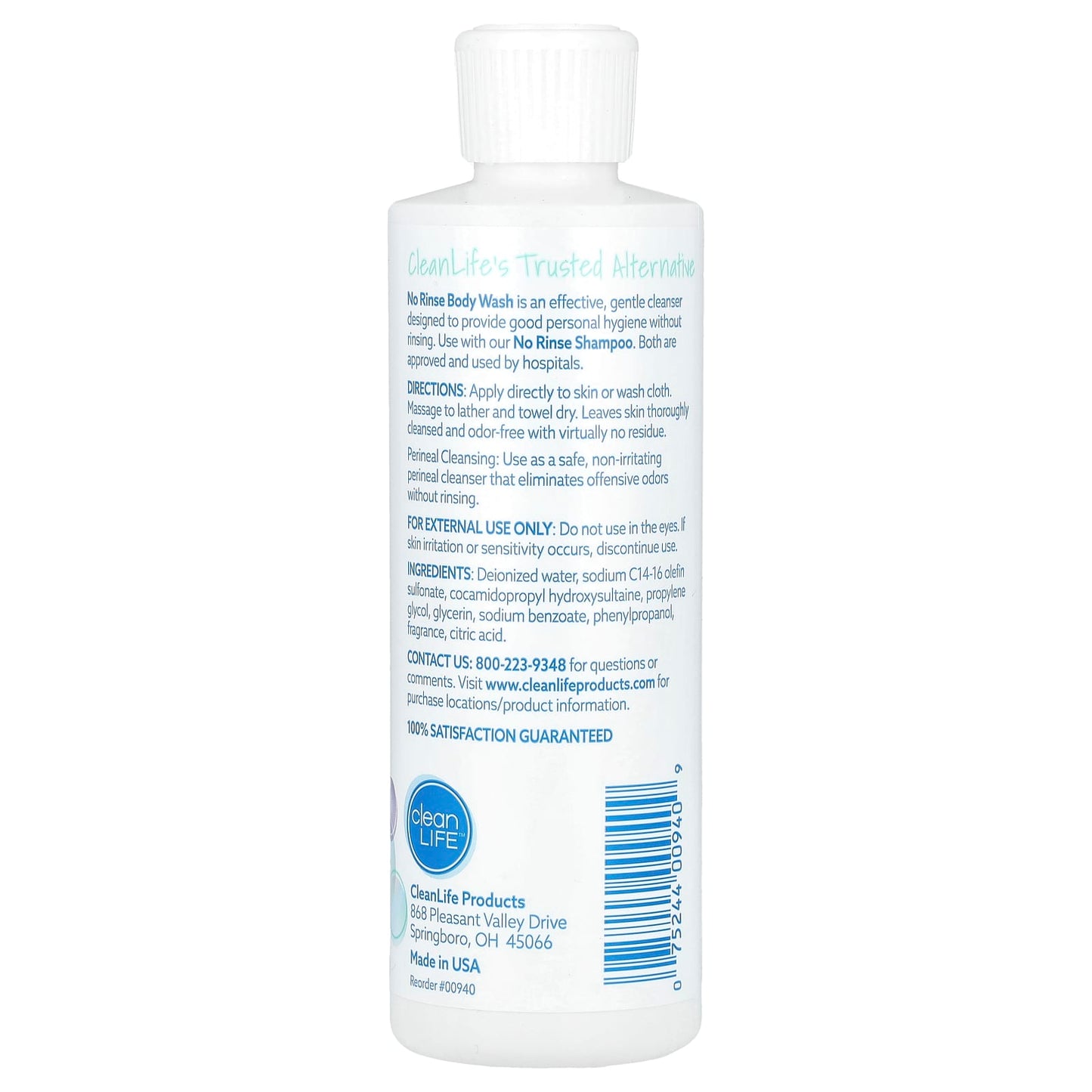 CleanLife No Rinse Perineal Body Wash, Gentle & Effective, 8 fl oz - Image 2