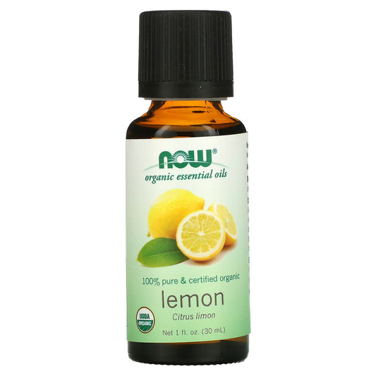 NOW Foods, Organic Essential Oils, Lemon, 1 fl oz (30 ml) - Image 1