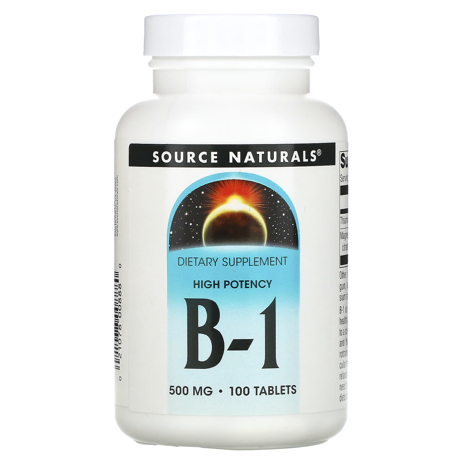 Source Naturals, High Potency B-1, 100 Tablets - Image 1
