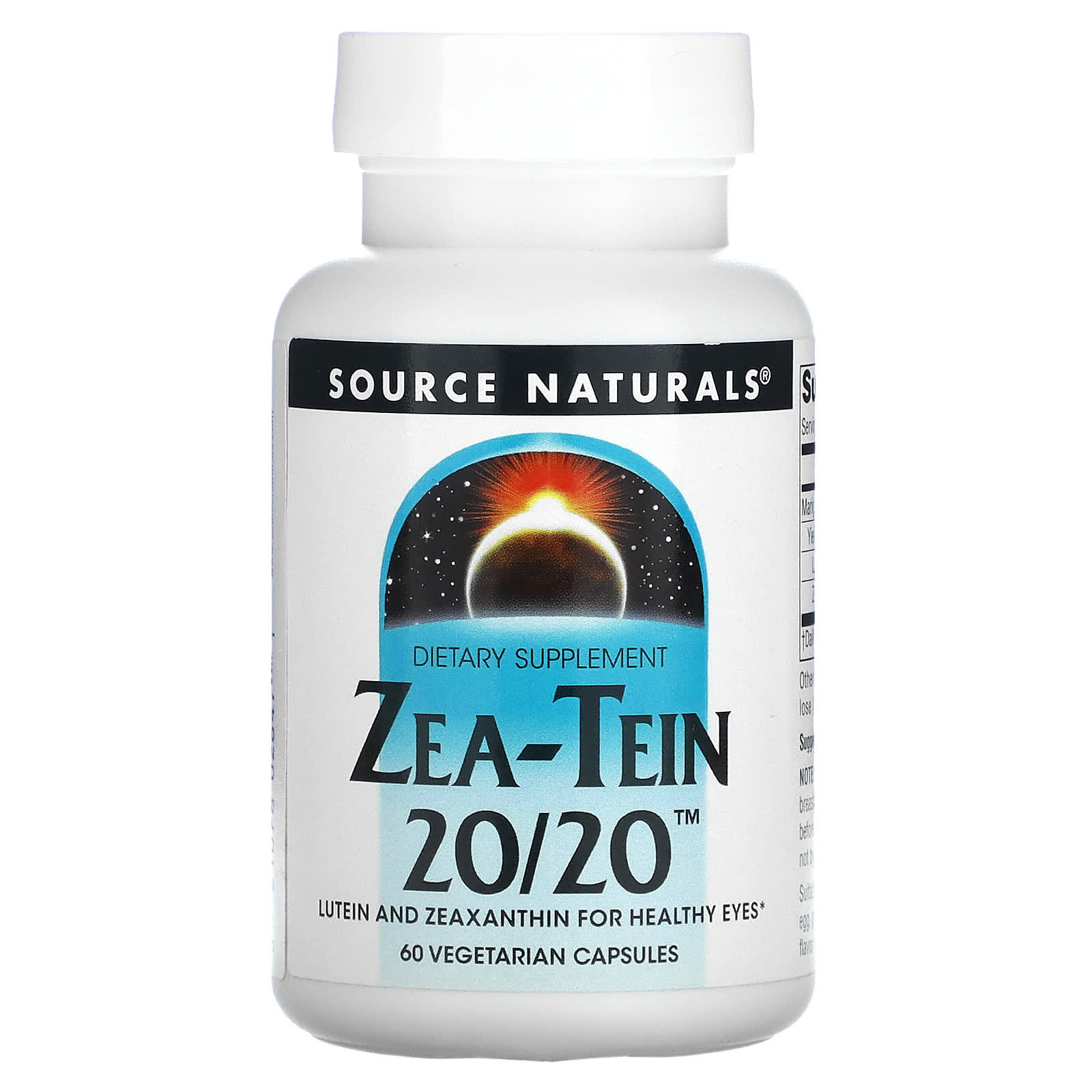 Source Naturals, Zea-Tein 20/20, 60 Vegetarian Capsules - Image 1