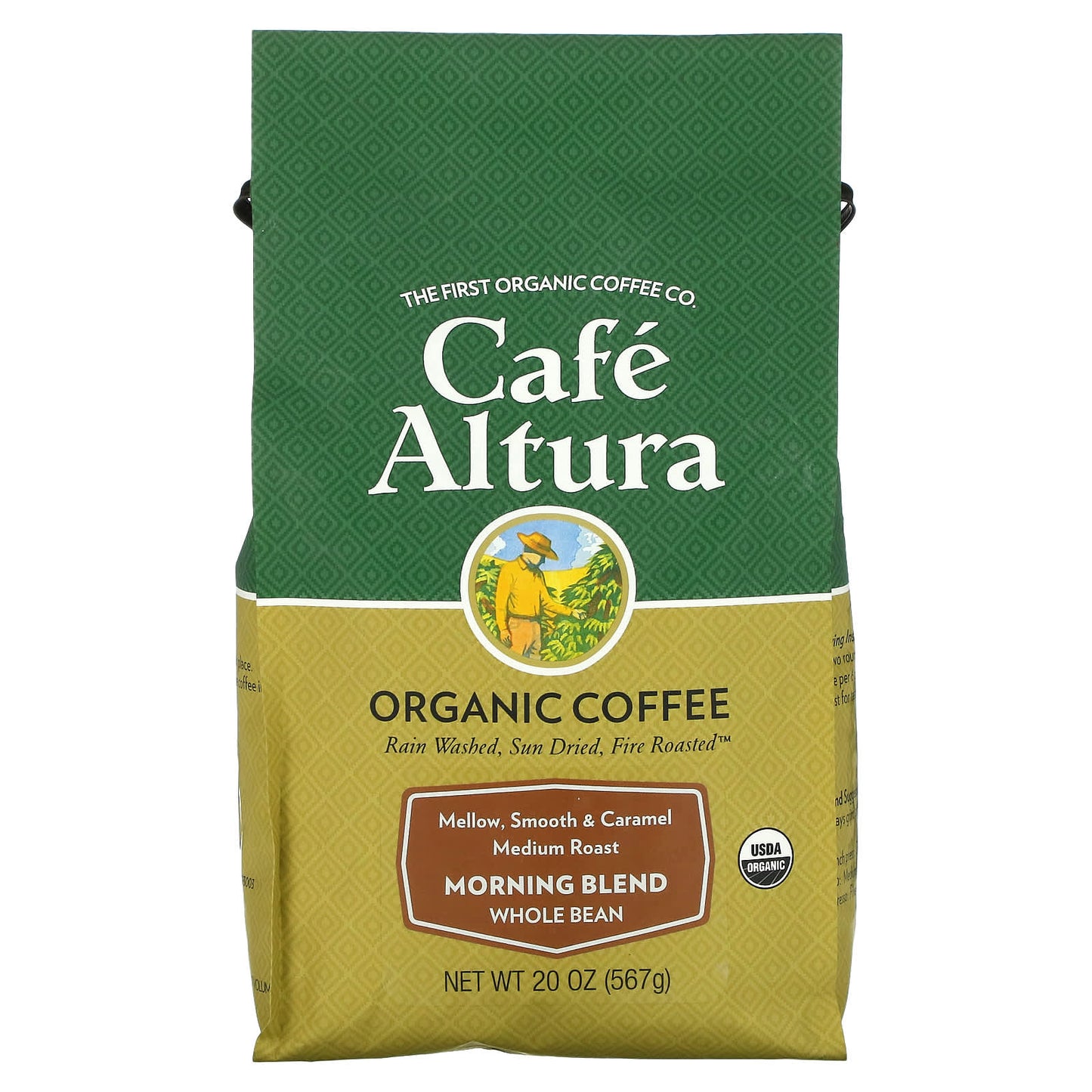 Cafe Altura USDA Organic Morning Blend Whole Bean Coffee, Medium Roast, 20 oz - Image 1