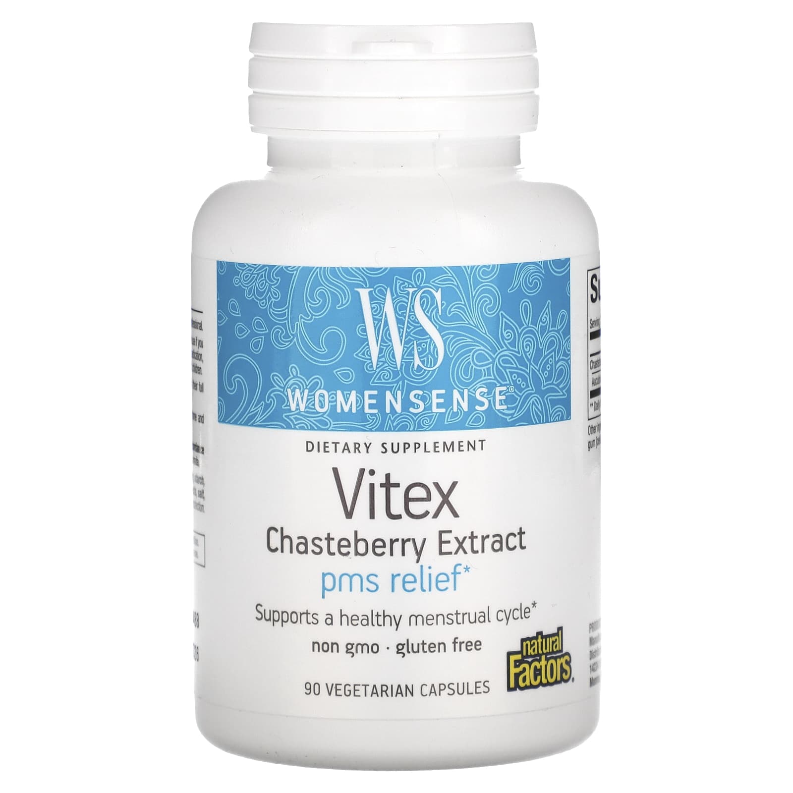 Natural Factors, WomenSense®, Vitex Chasteberry Extract, 80 mg, 90 Vegetarian Capsules - Image 1