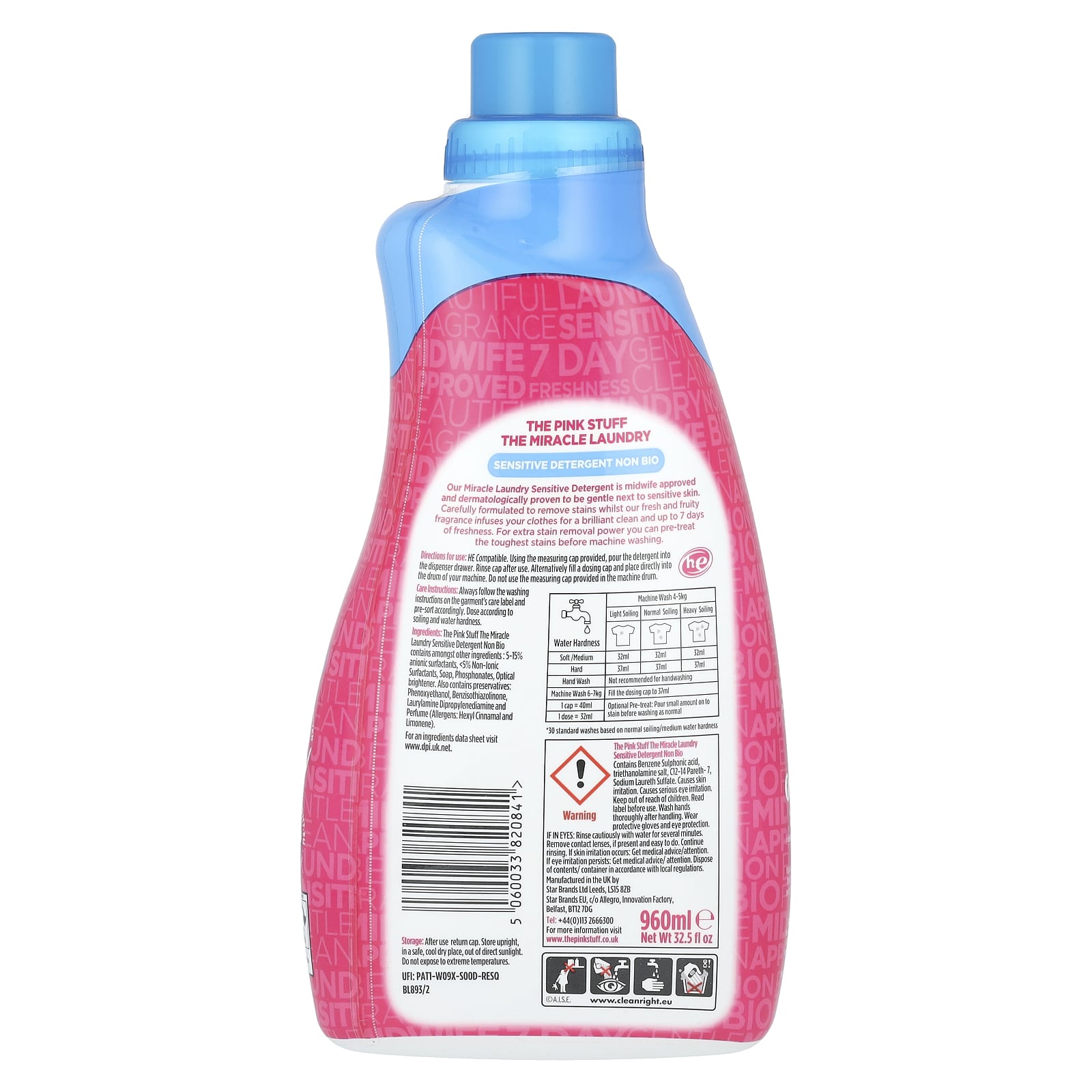 The Pink Stuff, The Miracle Laundry Detergent, Sensitive, Non Bio, 32.5 fl oz (960 ml) - Image 2