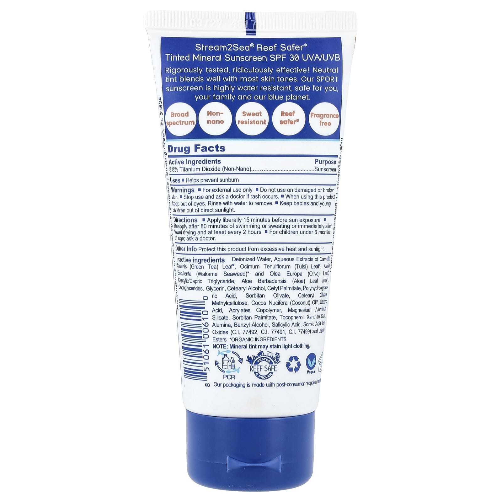 Stream2Sea, Water Sport Sunscreen, Tinted, SPF 30, Neutral, 3 fl oz (90 ml) - Image 2