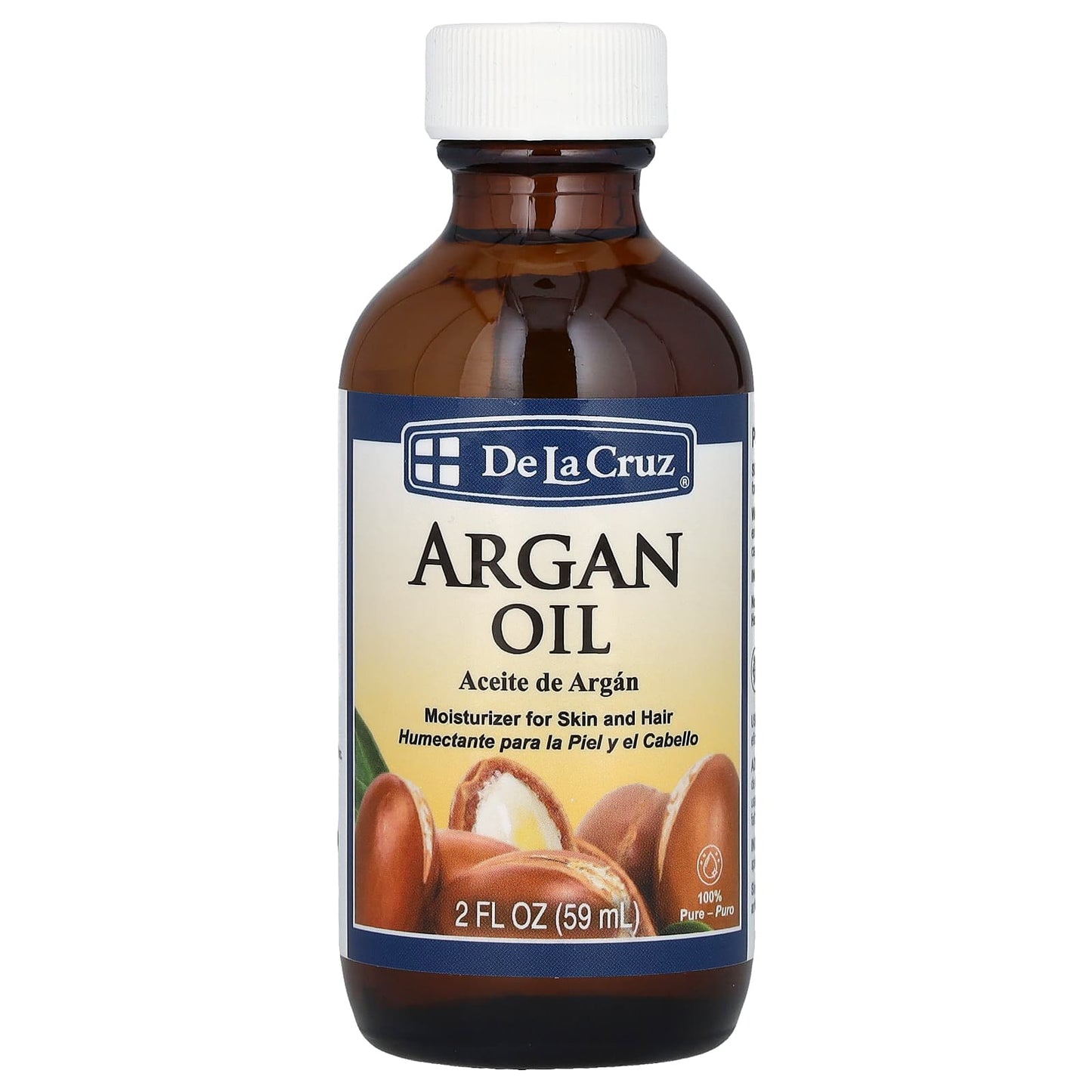 Pure Argan Oil by De La Cruz for Skin & Hair, 100% Natural, 2 fl oz - Image 1