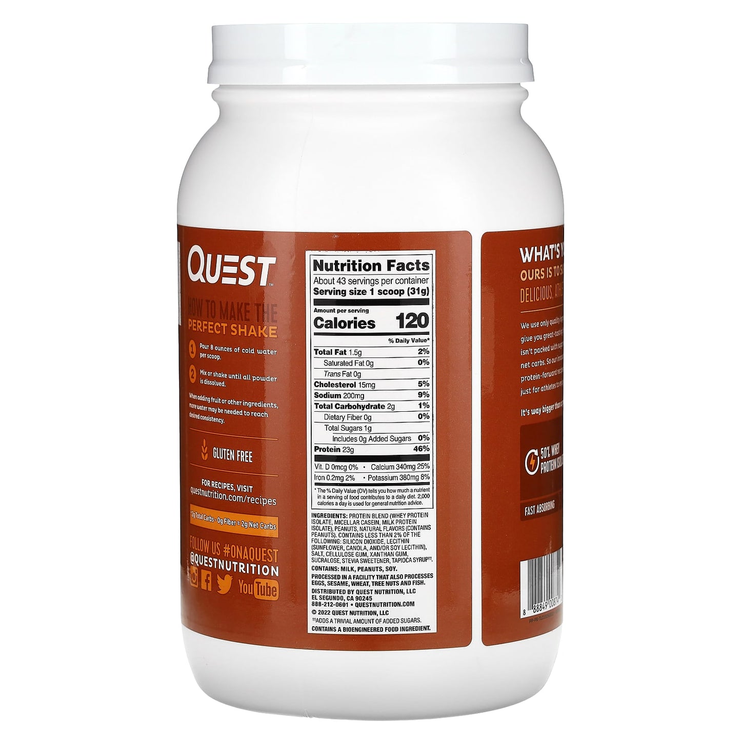 Quest Nutrition, Protein Powder, Peanut Butter, 3 lbs (1.36 kg) - Image 2