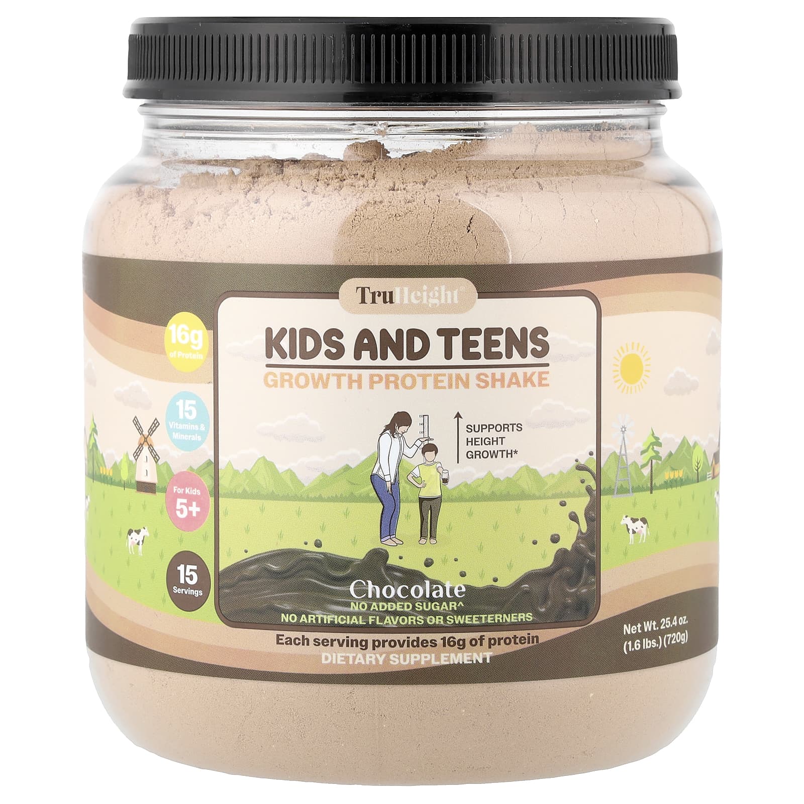 TruHeight, Growth Protein Shake, For Kids 5+, Chocolate, 25.4 oz (720 g) - Image 1